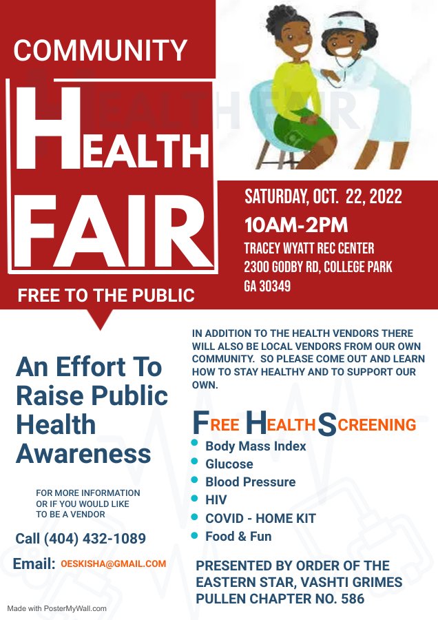 Community Health Fair — College Park Recreation and Cultural Arts