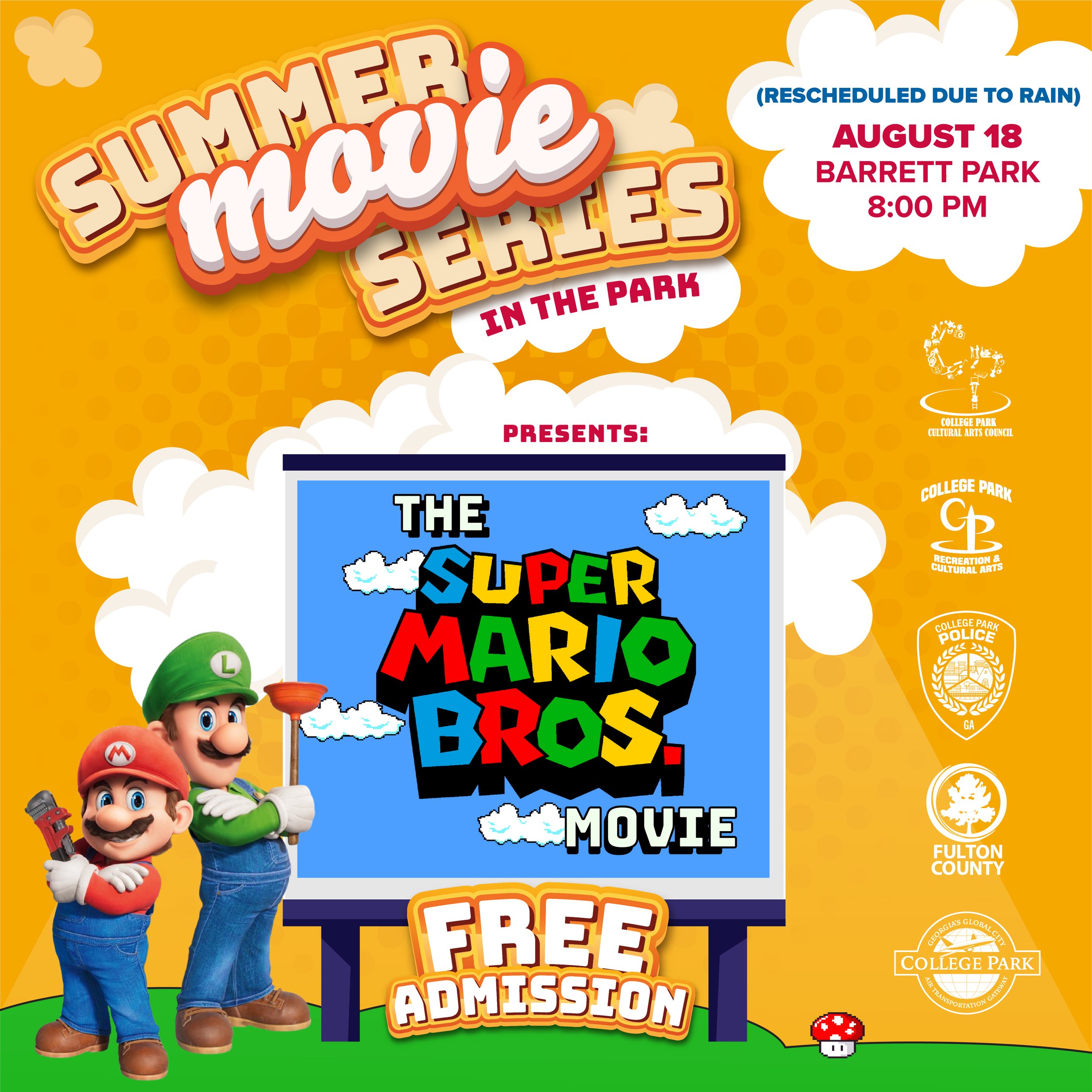 Summer Movie Series in the Park — “The Super Mario Bros. Movie” — College  Park Recreation and Cultural Arts