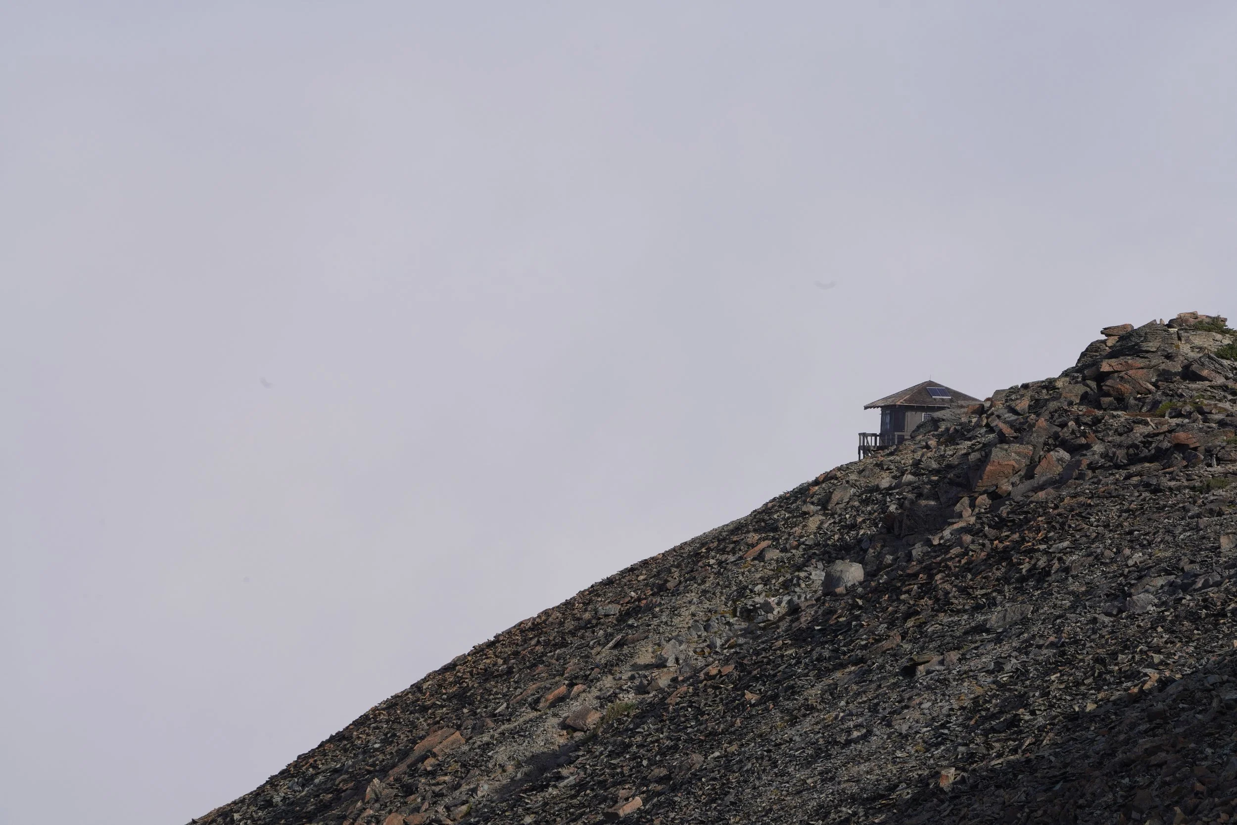Fire lookout through the haze.
