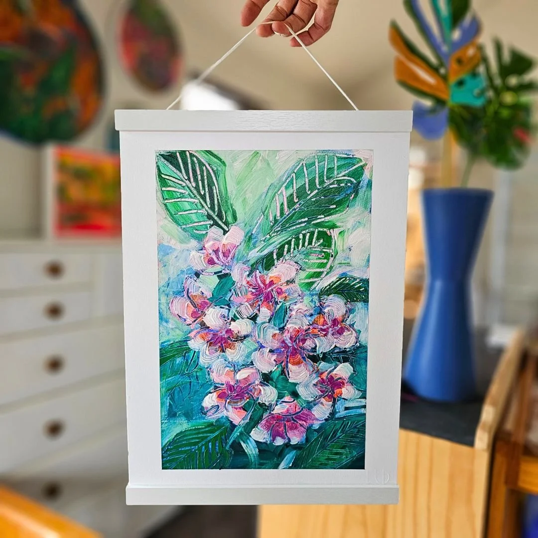 Poolside Frangipani - A3 Paper original