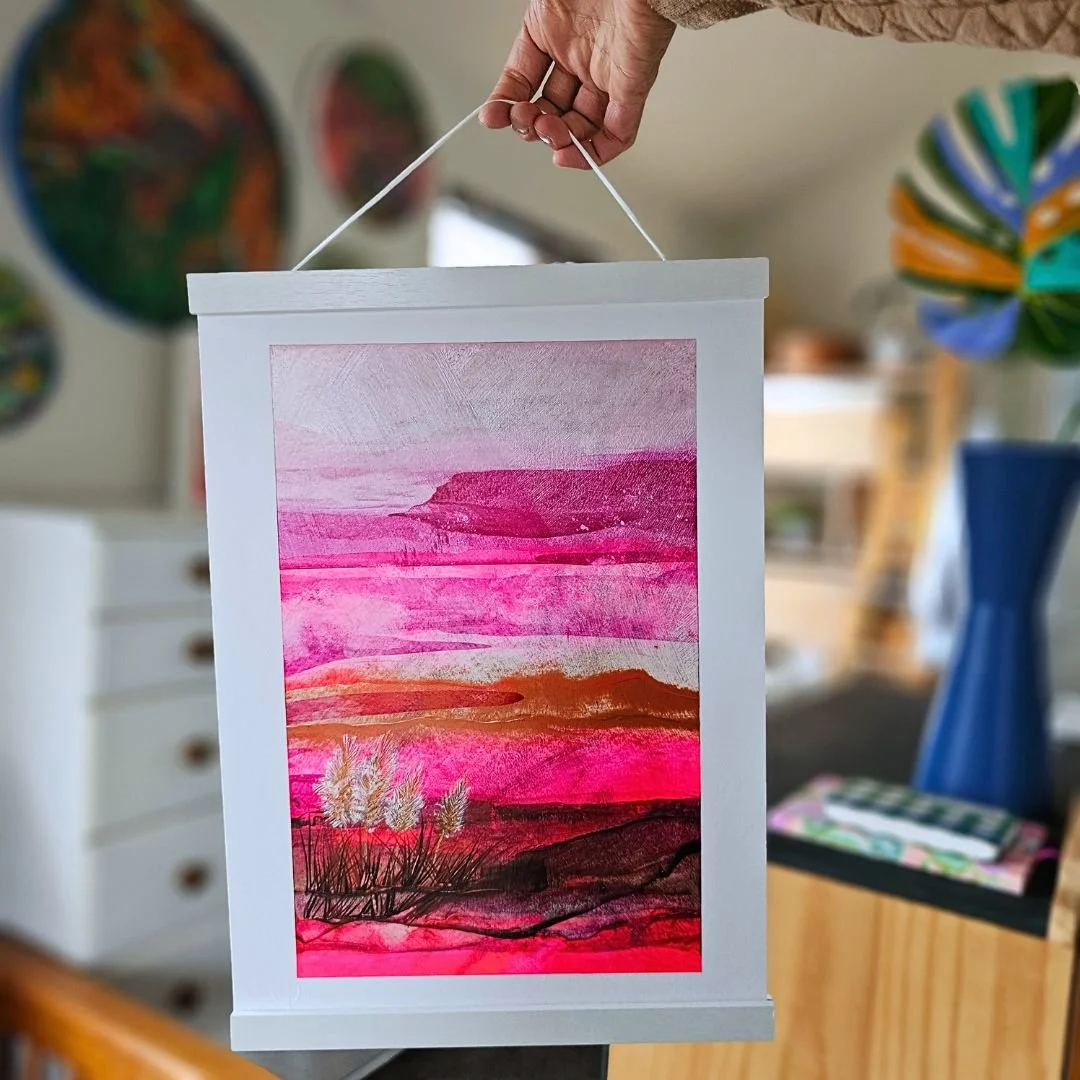 Pink Glow of the desert - A3 Paper Original