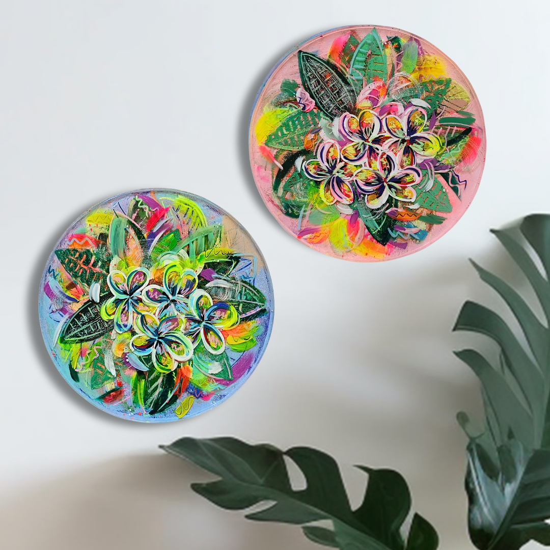 Frangipani blue - Resin art