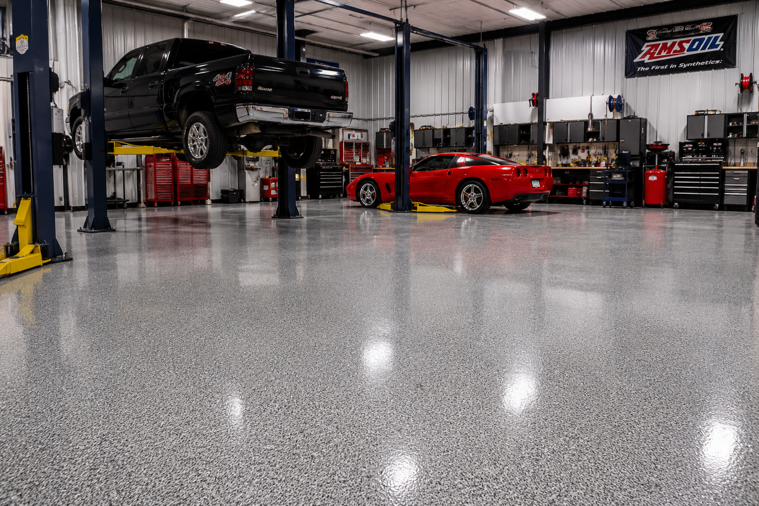 Well-organized automotive workshop interior in Portland, OR