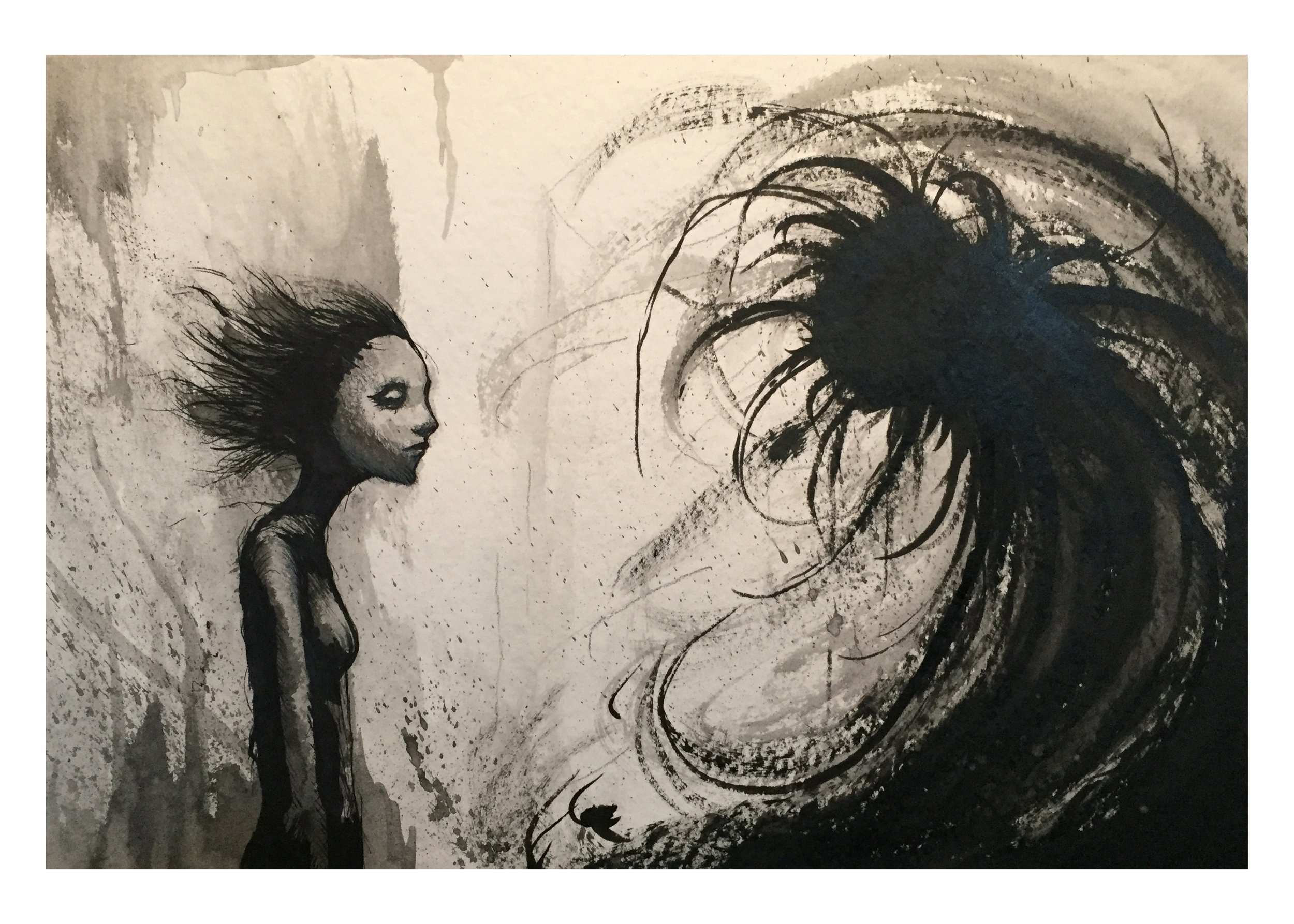 Anxiety - Ink Drawing