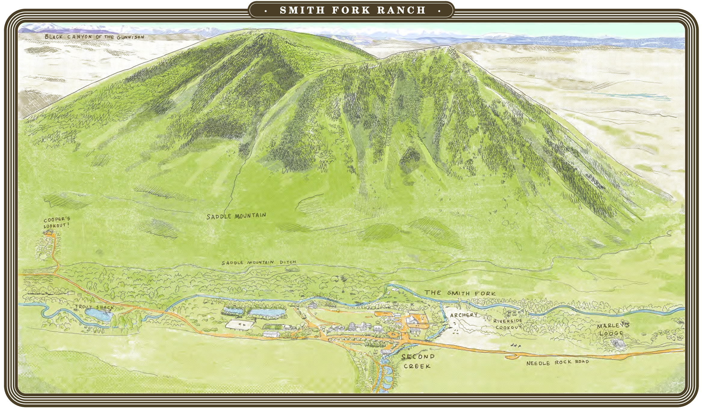 Illustrated map of Smith Fork Ranch