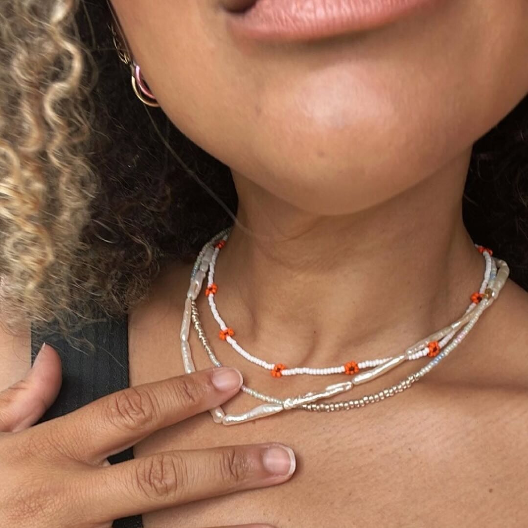 A perfect stack ✨ // As seen on Le Necklace gal @keereece 

.
.
.

#necklaces #beads #handmade #summer #nineties #fun #beachday #jewellery #accessories #summer