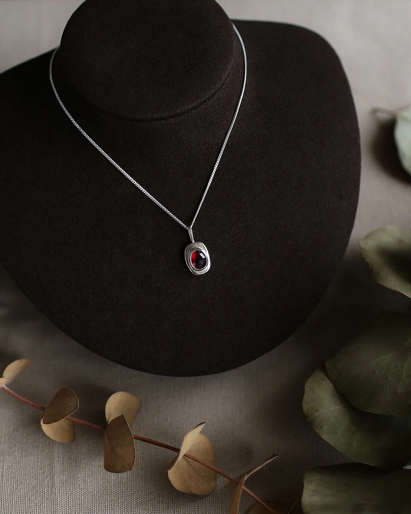 *Sold* Crimson Pendant: Silver and red garnet giving a striking mix of cool and warm ~ there&rsquo;s a touch of mystery to this one, making it one of the more moody and elegant pieces in the fall collection. ❣️ 

.
.
.

#solmayjewelry #silverandred #
