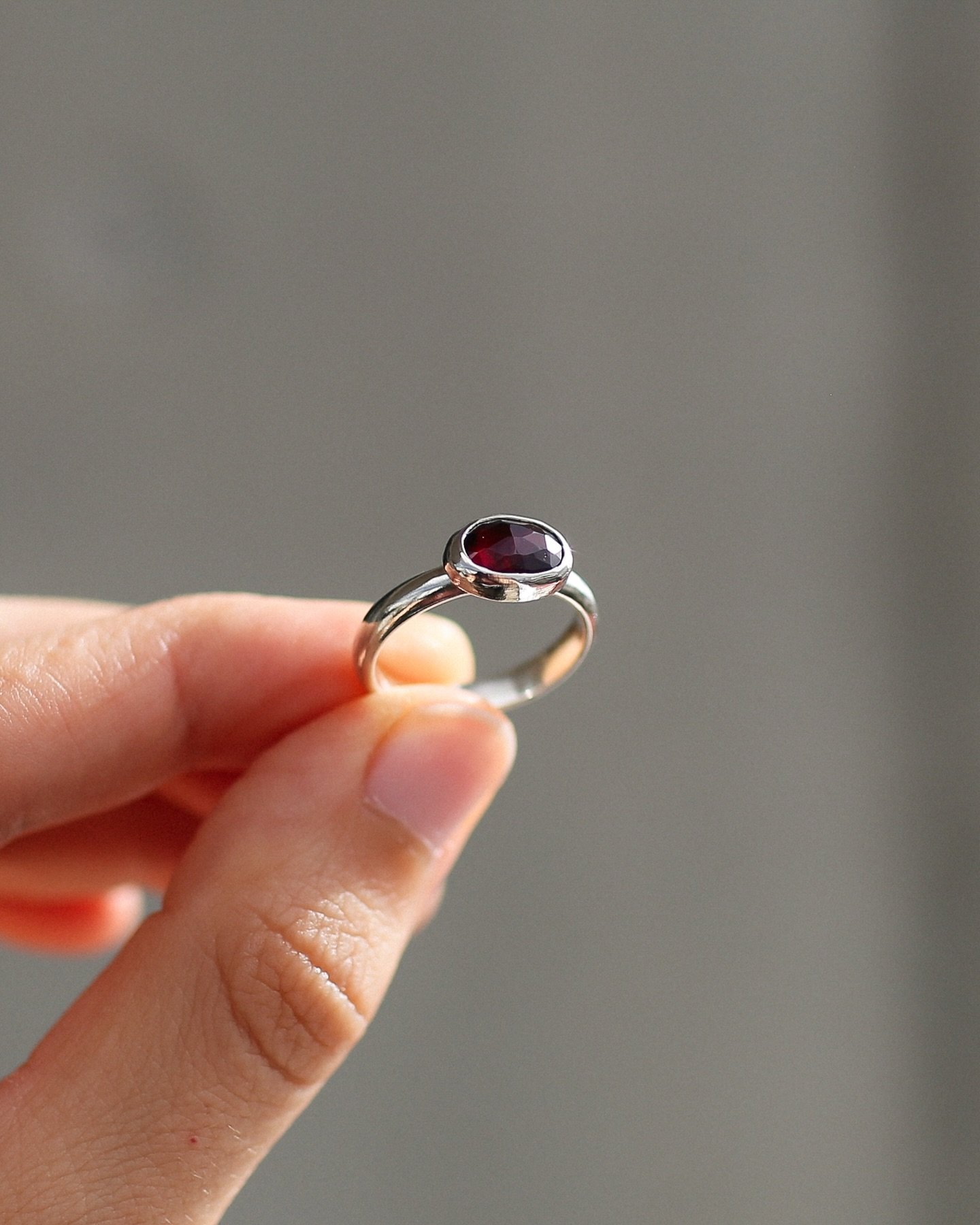*Sold* Bella ring: A deep red garnet on a smooth silver band ~ bold, beautiful, and perfect for everyday wear. {size 6.5} ❣️✨

.
.
.

#solmayjewelry #redandsilver #garnetring #silverringshandmade