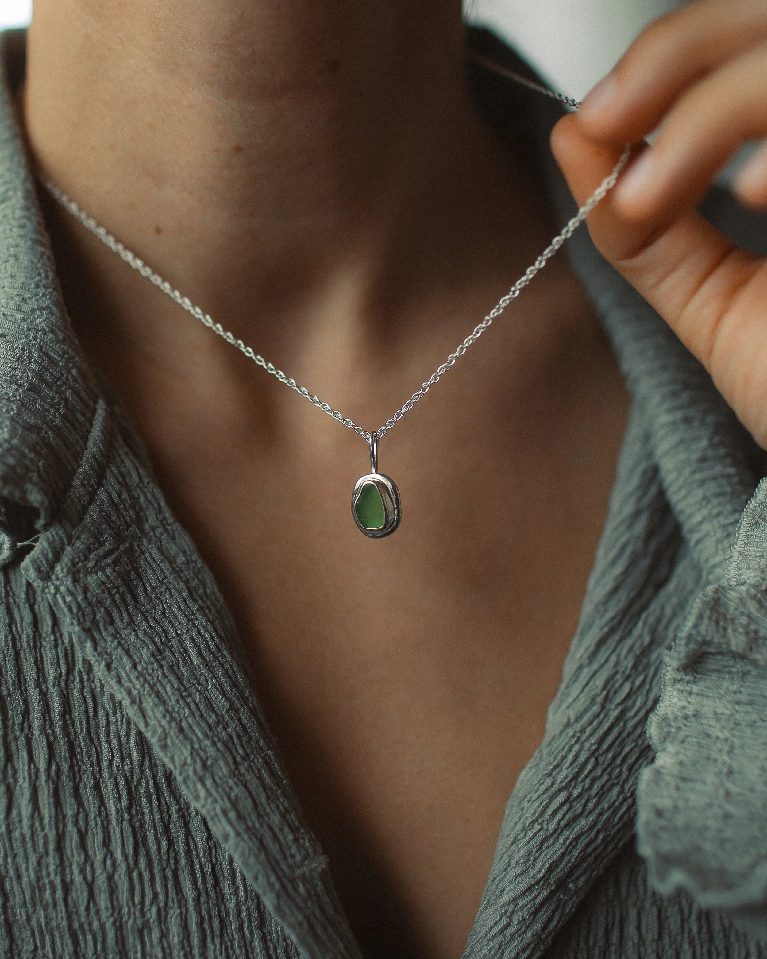 Green Seaglass Pendant