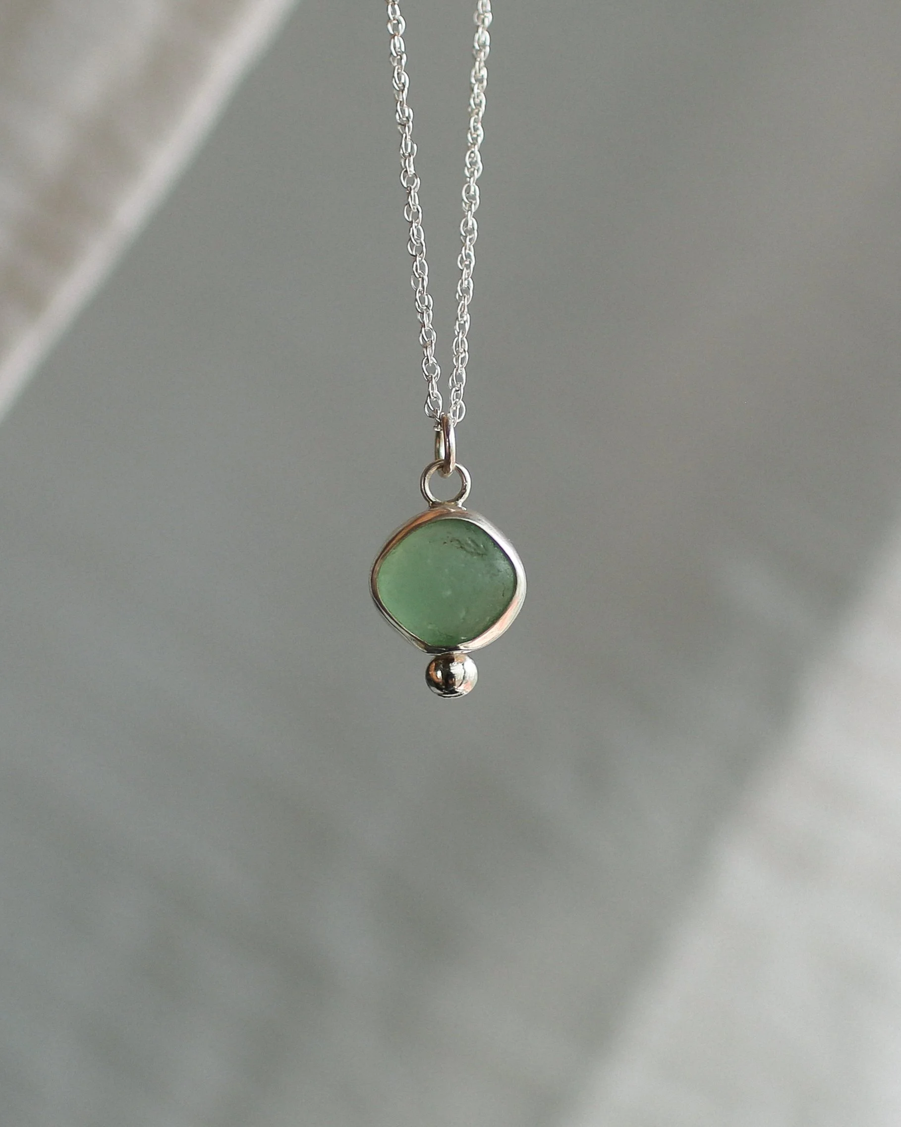 Teal Seaglass Pendant