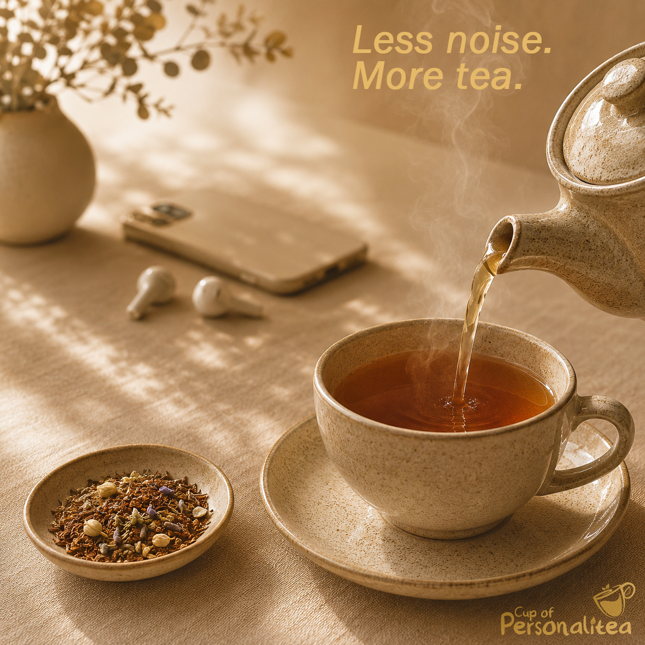 Less noise. More Tea.