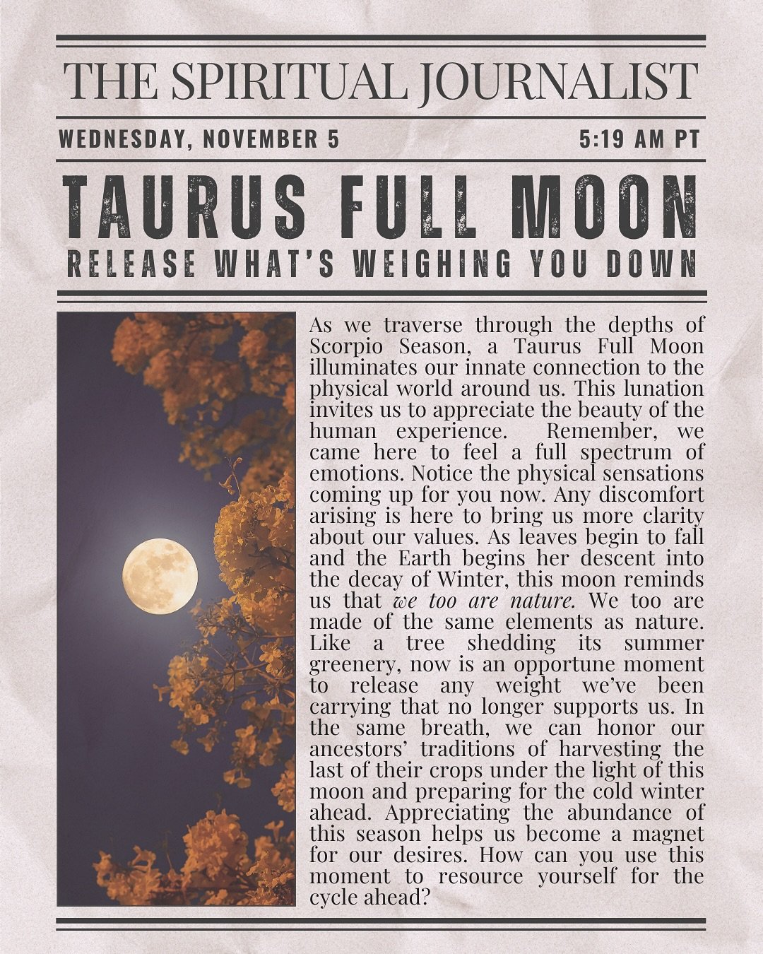 Full moon blessings 🌕 It seems like I&rsquo;m always playing catch up with the moon these days- luckily, this one invites us to simply slow down and be present ✨

SWIPE &gt;&gt; for your full moon affirmation (check your rising sign!)

#taurus #taur