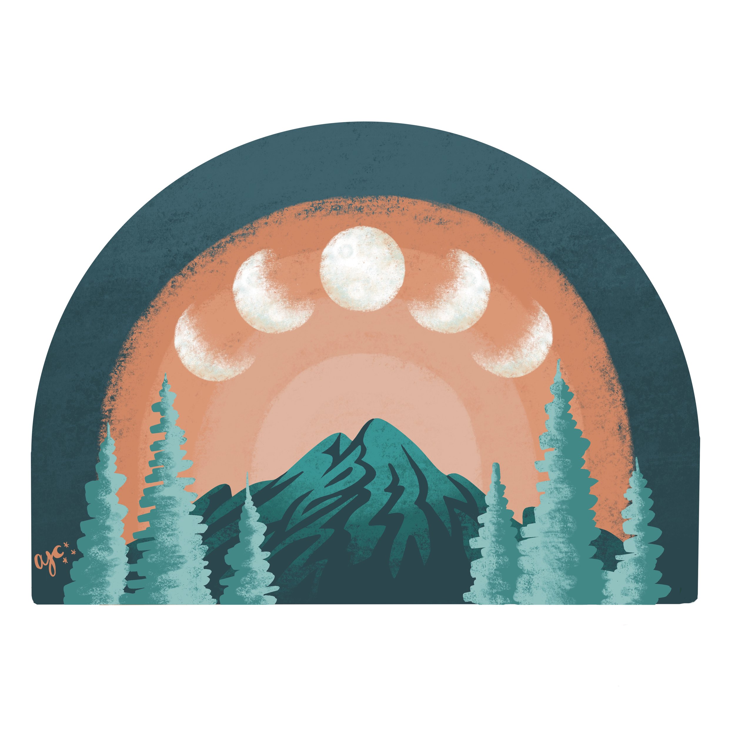 Moon Mountain Sticker