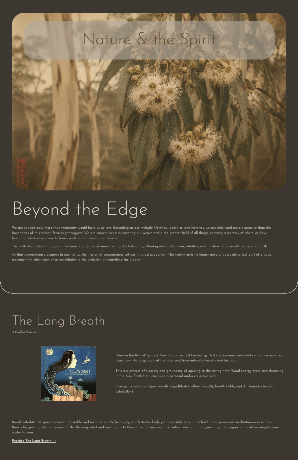 A dedicated home for meditation, breathwork and contemplative practice, connecting featured teachings with deeper practice libraries and membership content.
