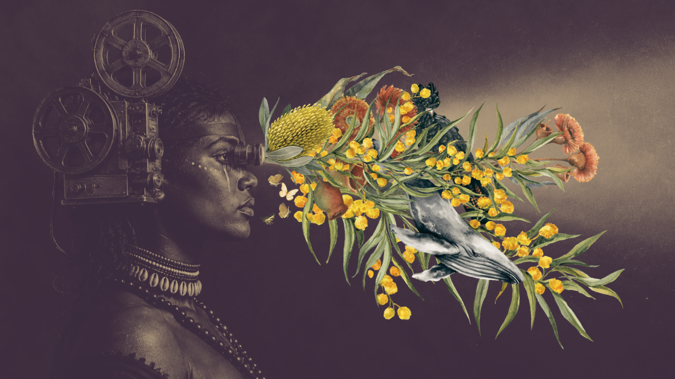 A world assembled from fragments.
Photography, botanical imagery and digital collage layered into an expressive visual language for film festival promotion.