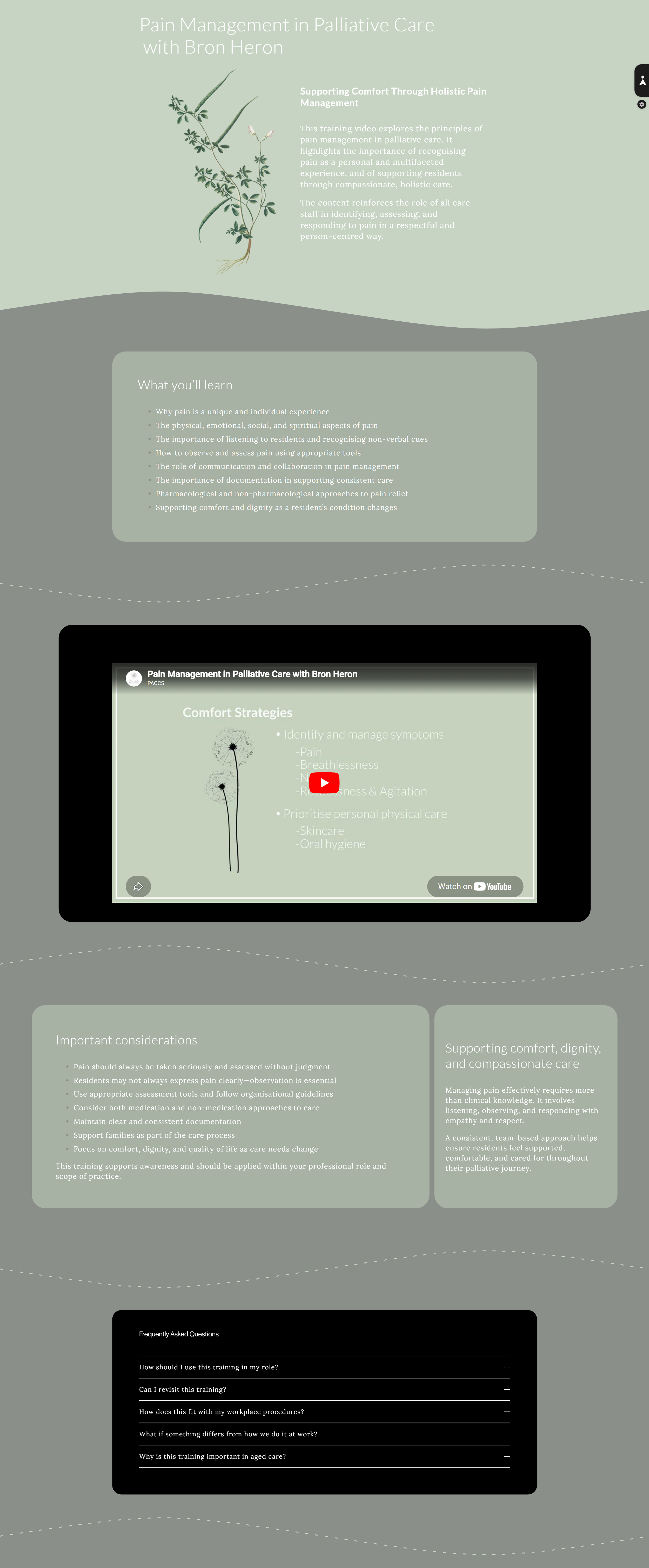Custom healthcare website designed for Palliative Aged Care Consultancy Services.