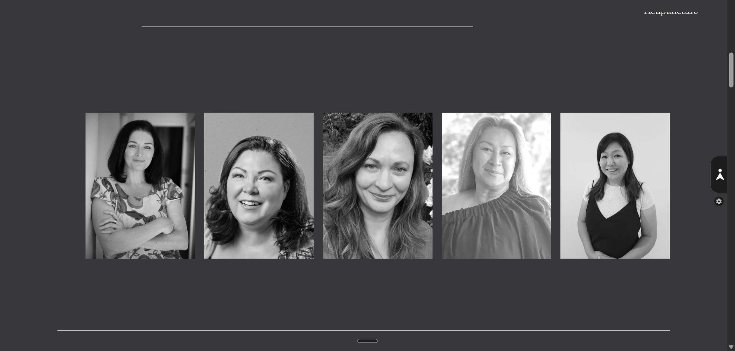 Meet the practitioners section featuring therapist profiles presented in a calm, welcoming layout that builds trust and familiarity.