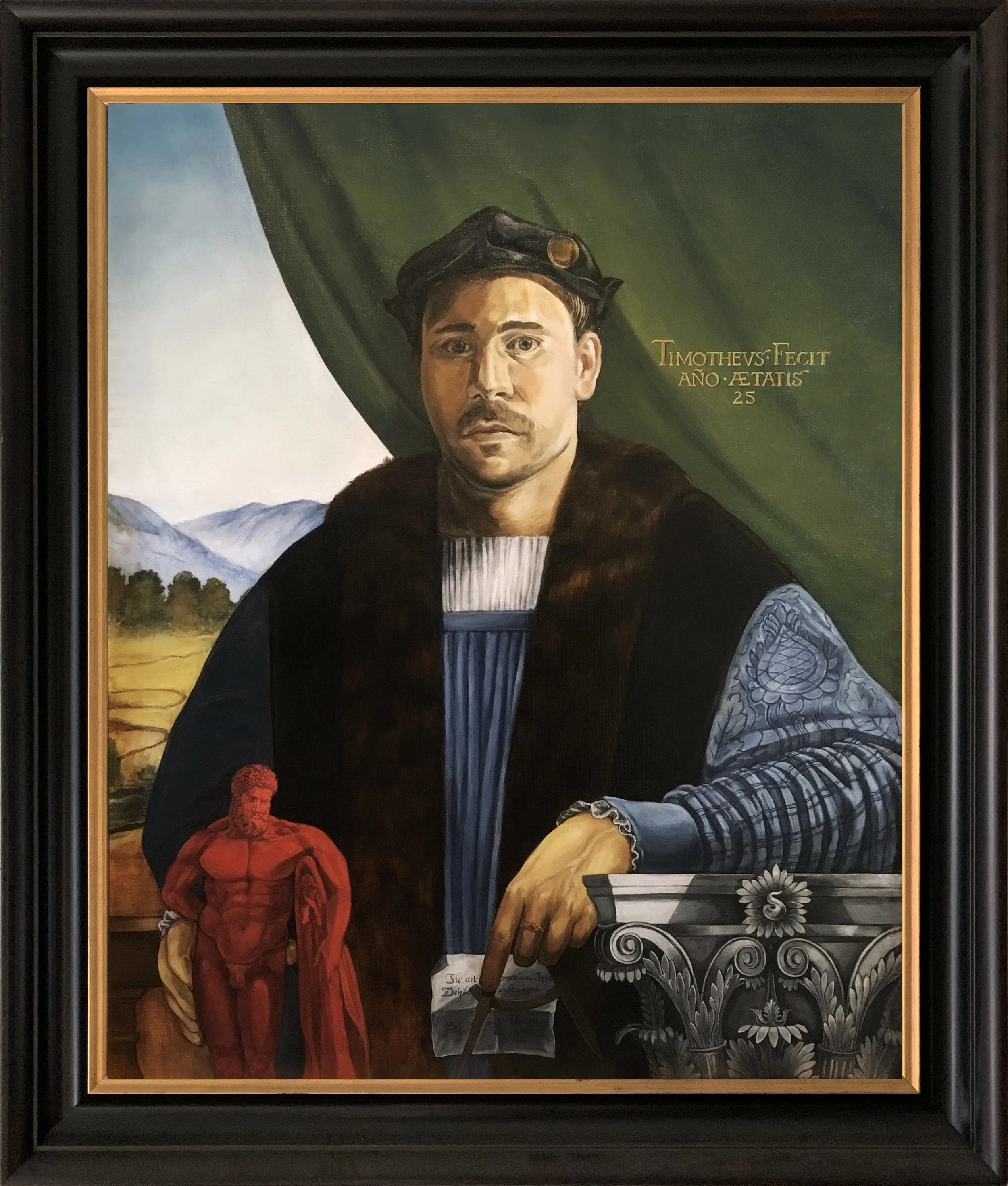 Self-Portrait with a Statue of the Farnese Hercules