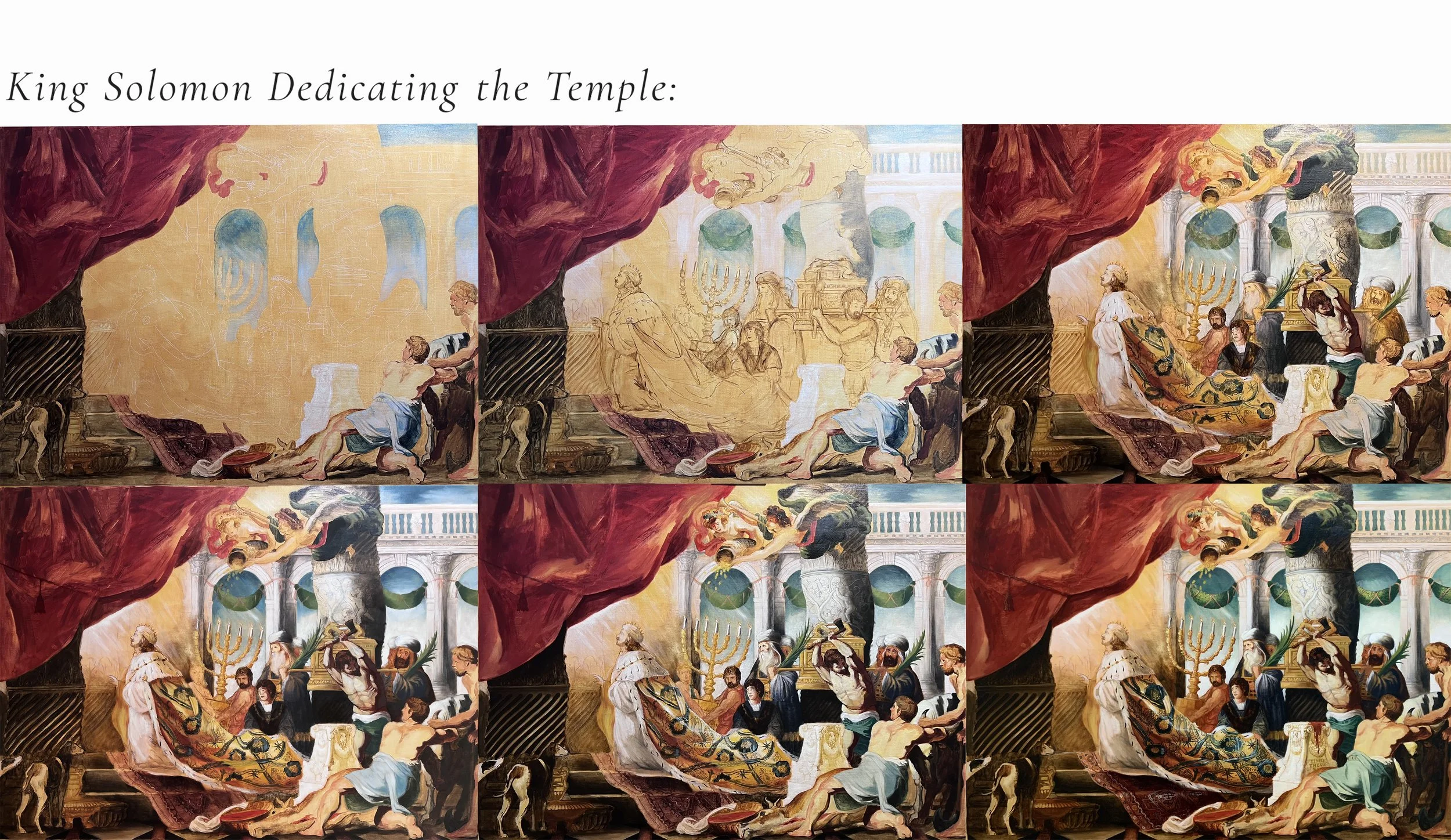     Imprimatura  and  underpainting : after preparing the panel with size (rabbit skin glue) and ground (lead white paint and chalk), a thin wash of varying amounts of yellow ochre, burnt umber or sienna (depending on the amount of warmth desired) is