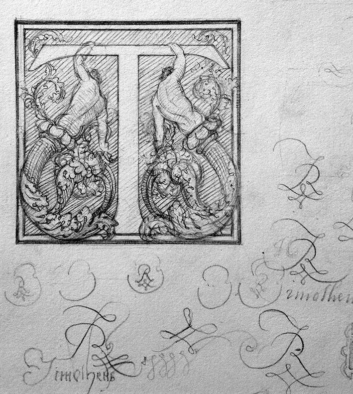 Design for an Historiated Initial 'T'