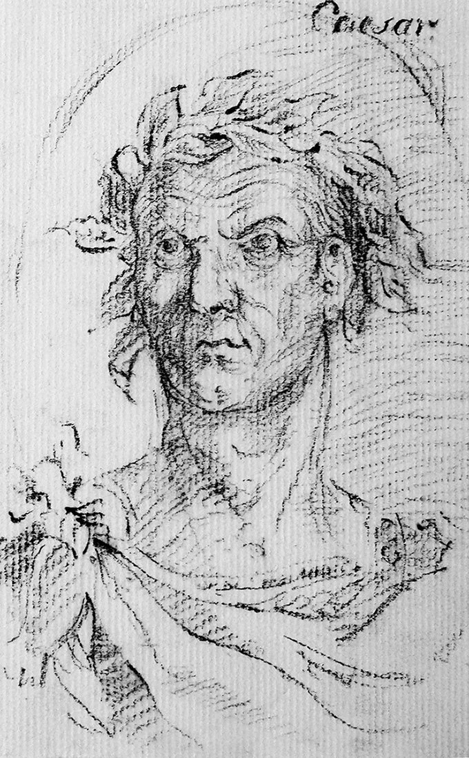 Sketch of Julius Caesar (after Andries Vaillant)