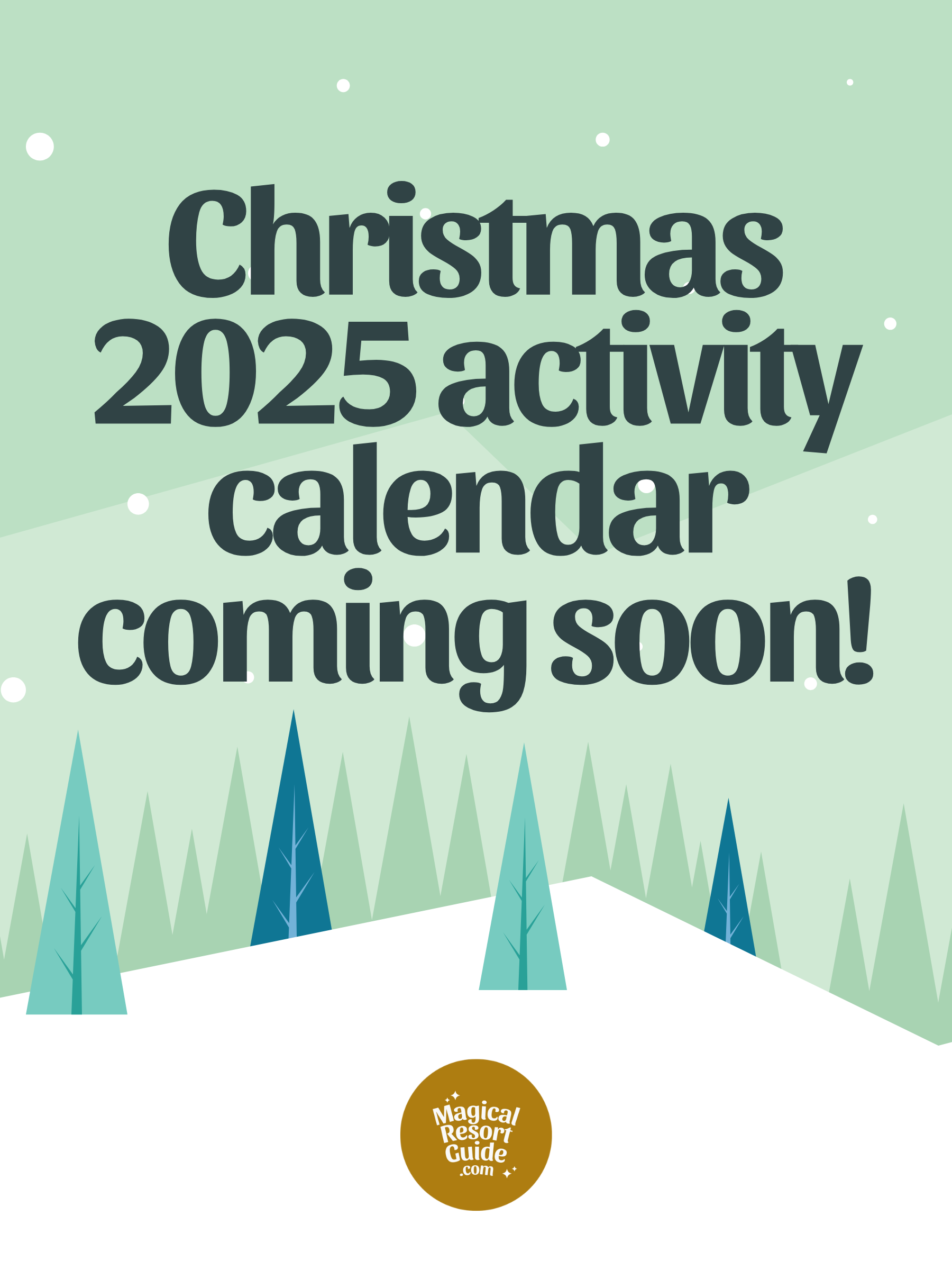 Disney's All-Star Music Resort Christmas Holiday Activity Calendar 2025