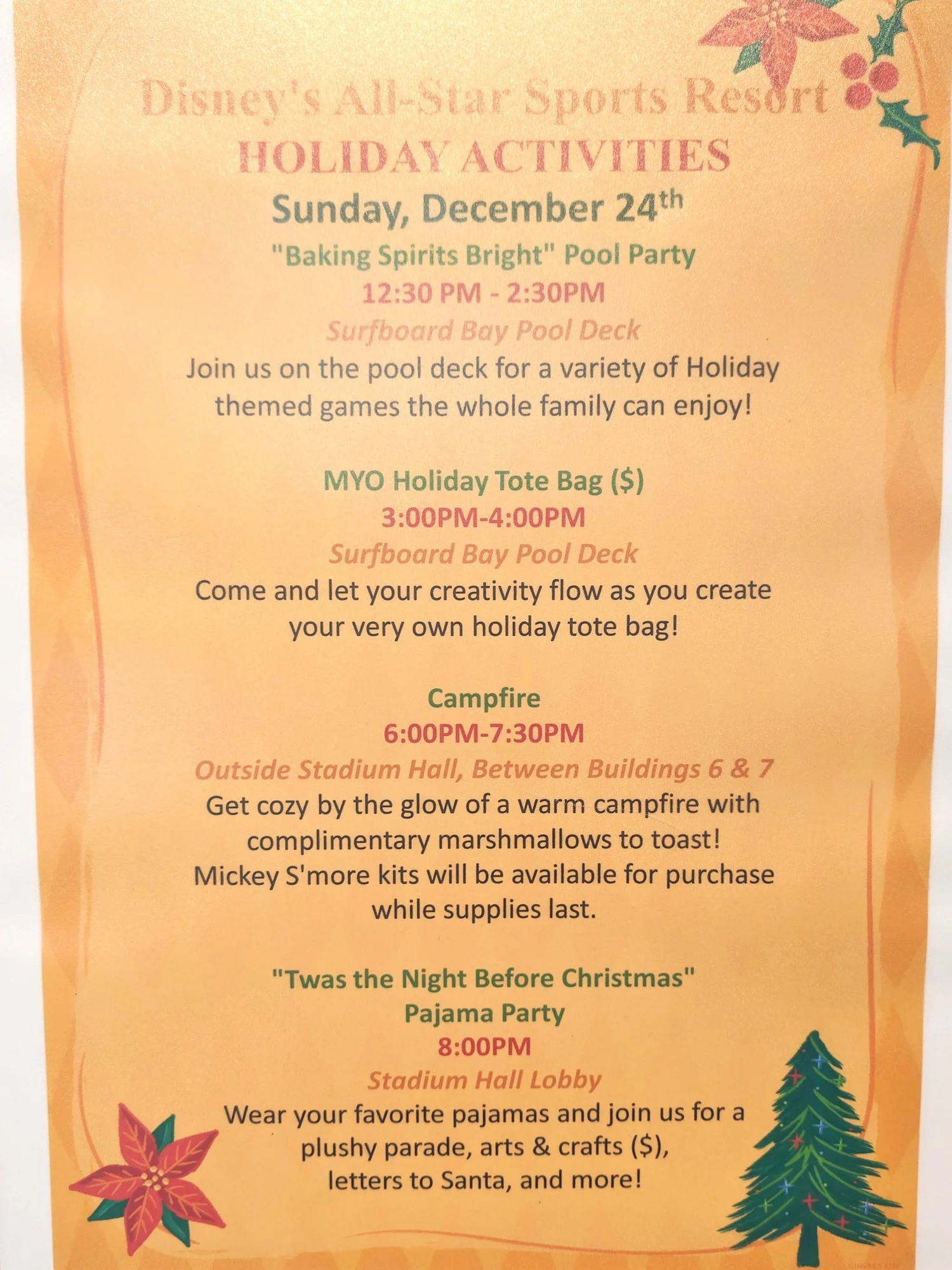 Resort December Program Christmas Activities at Disney's All-Star Sports Resort โ Magical ...
