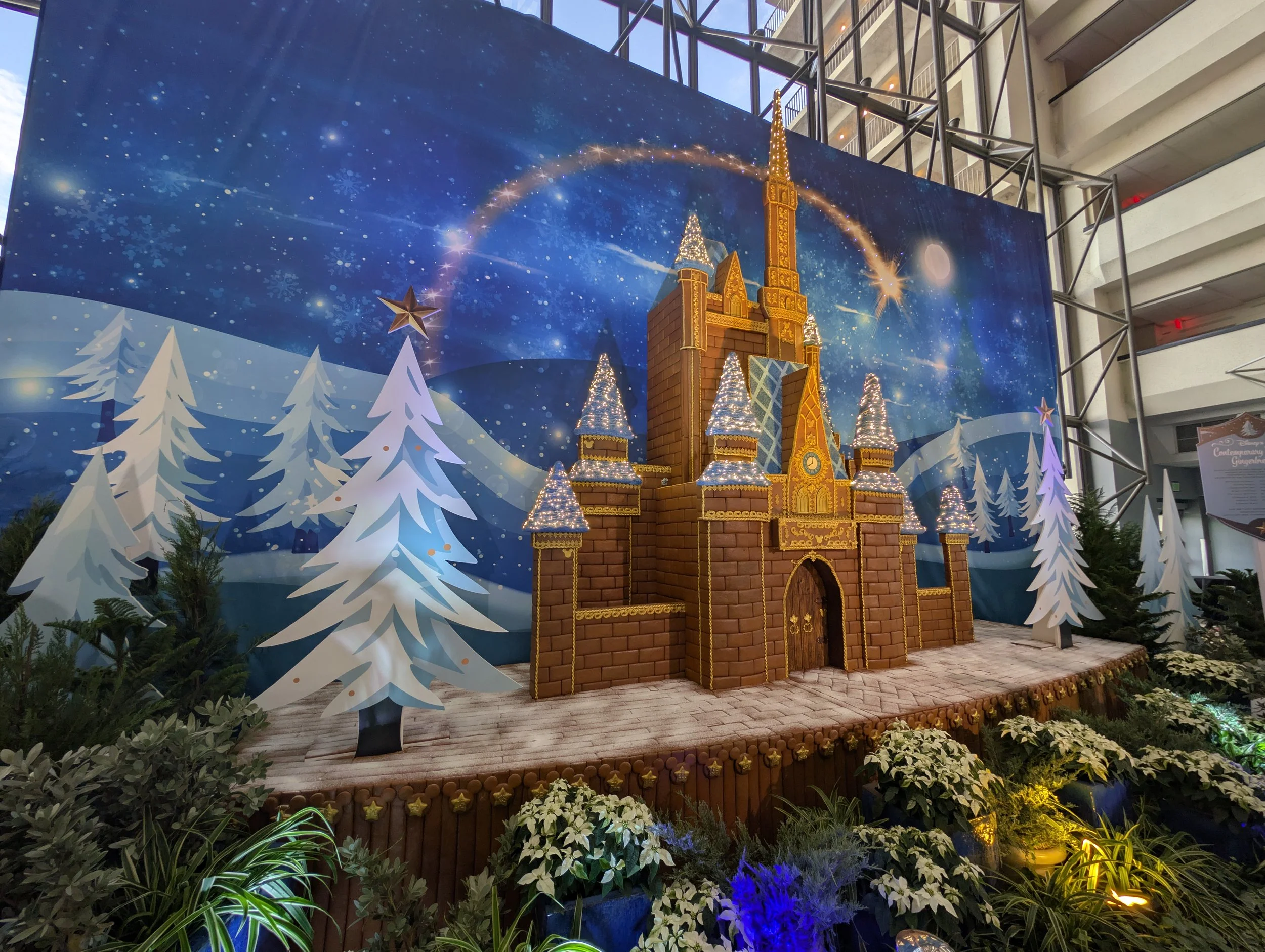 Disney's Contemporary Resort Gingerbread Castle Display Christmas Holiday
