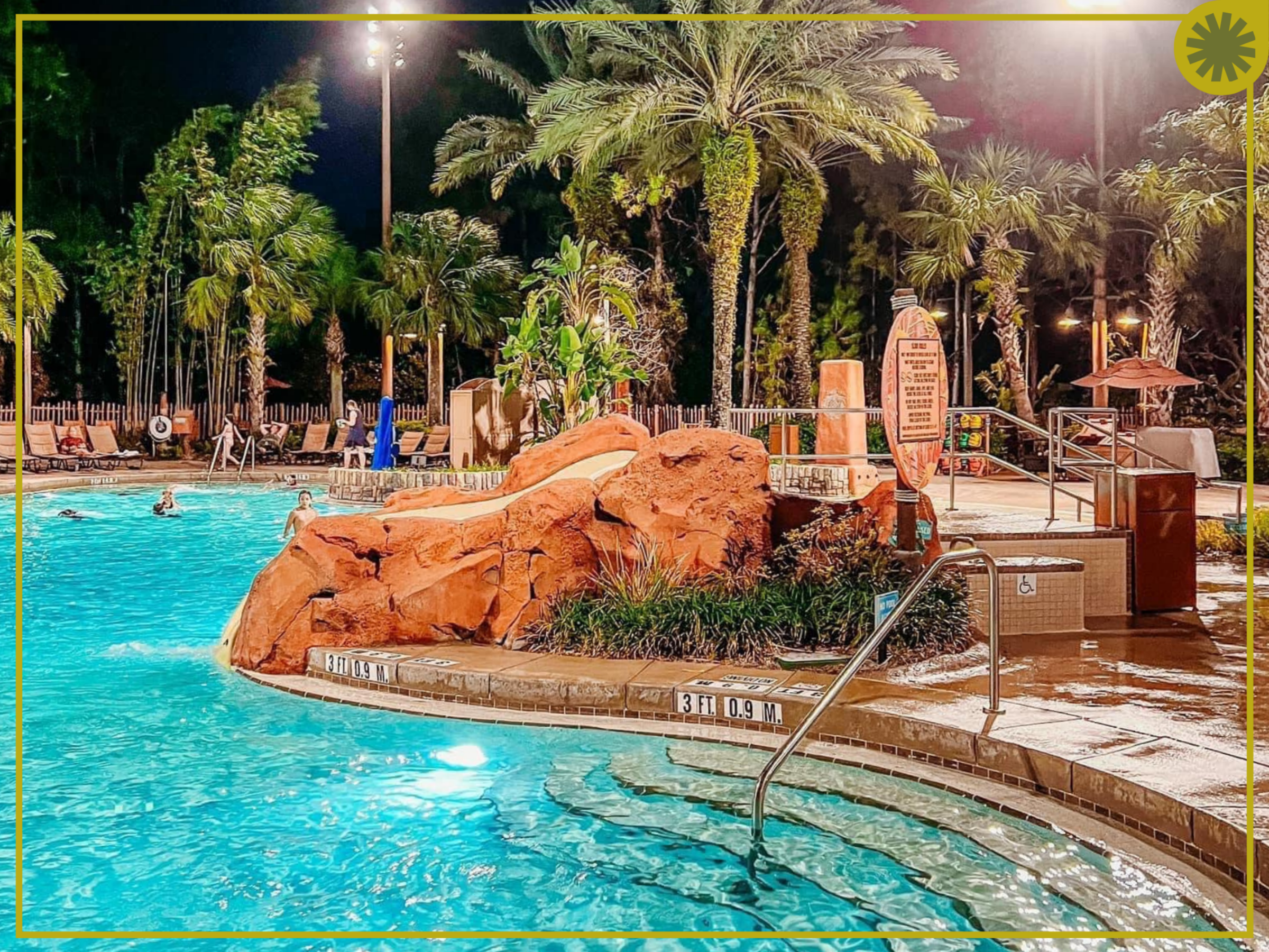 Disney's Animal Kingdom Lodge Jambo House Resort Kidani Village Sunset Splash Pool Party