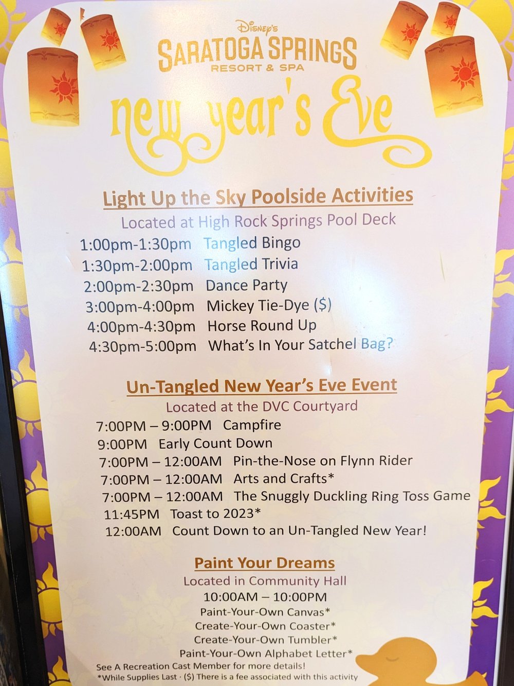 New Year's Eve Activities at Disney's Saratoga Springs Resort — Magical