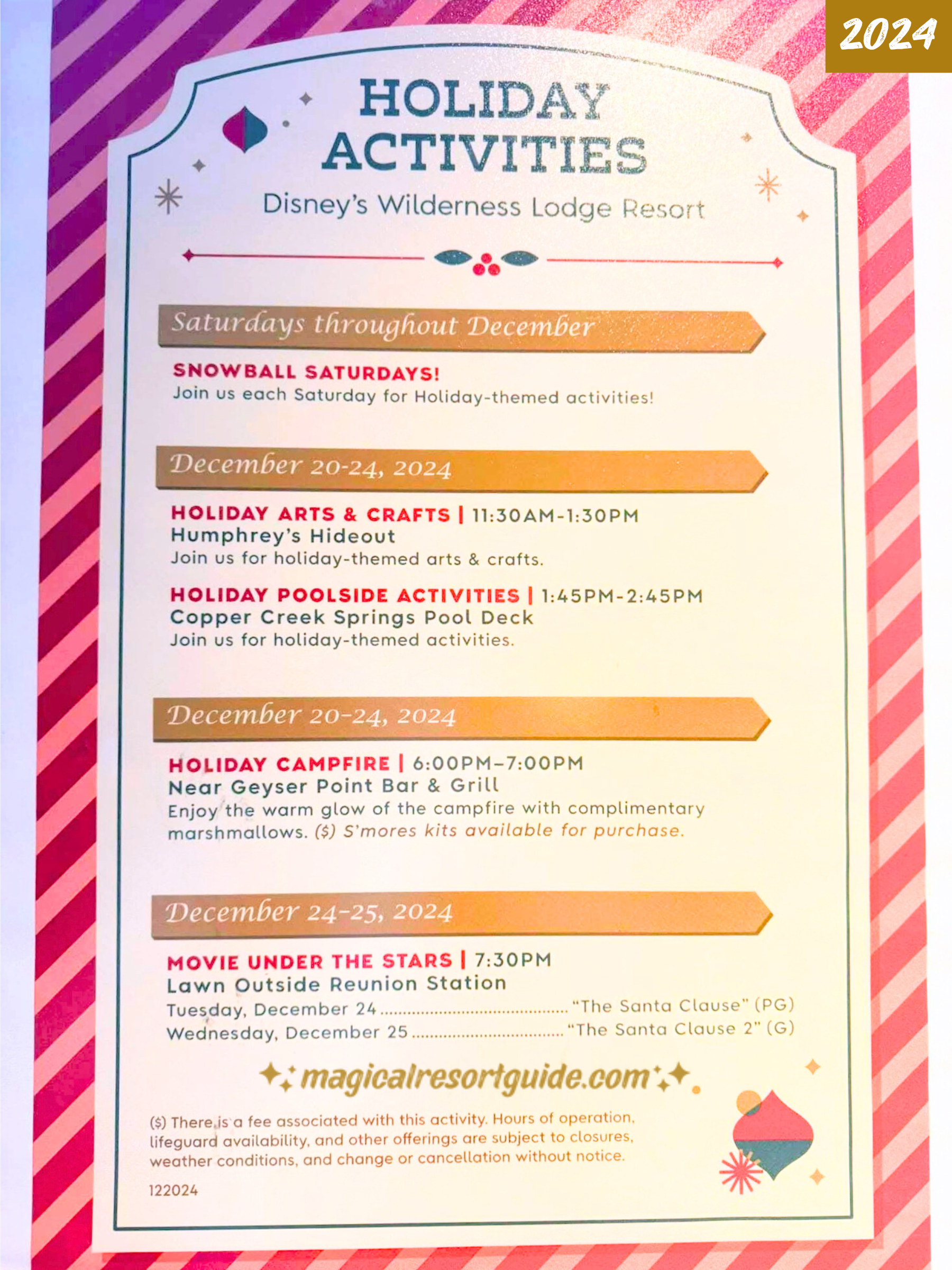 Resort December Program Christmas Activities at Disney's Wilderness Lodge Resort โ Magical ...