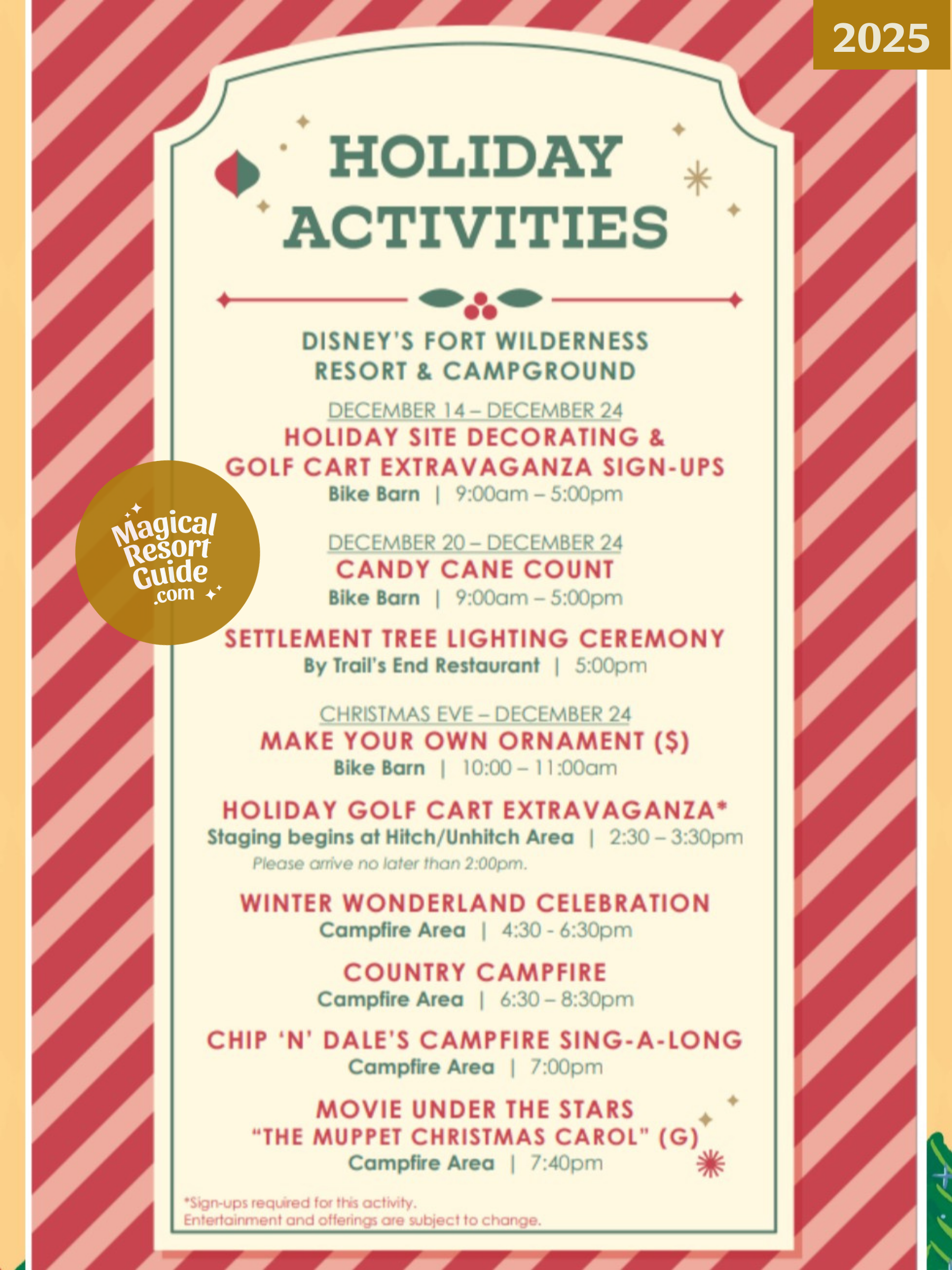 Resort December Program Christmas Activities at Disney's Fort Wilderness Resort โ Magical ...