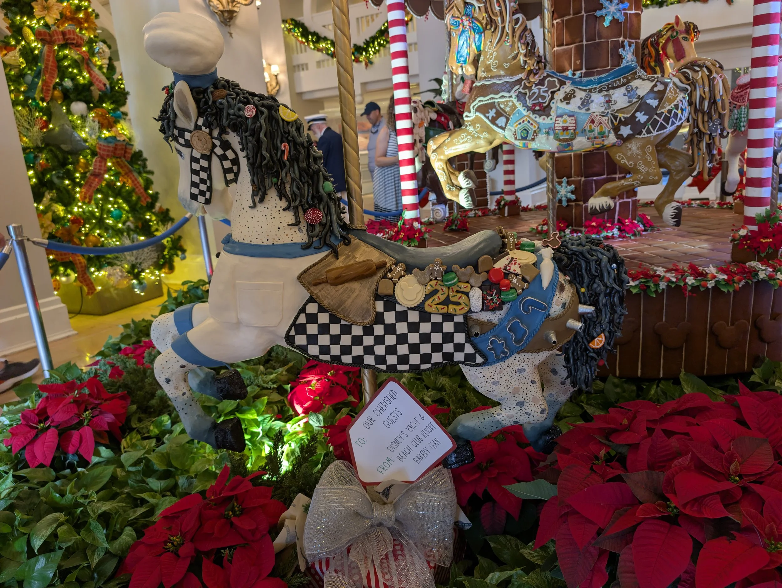 Disney's Beach Club Resort Gingerbread Carousel Display Christmas Holiday Seasonal