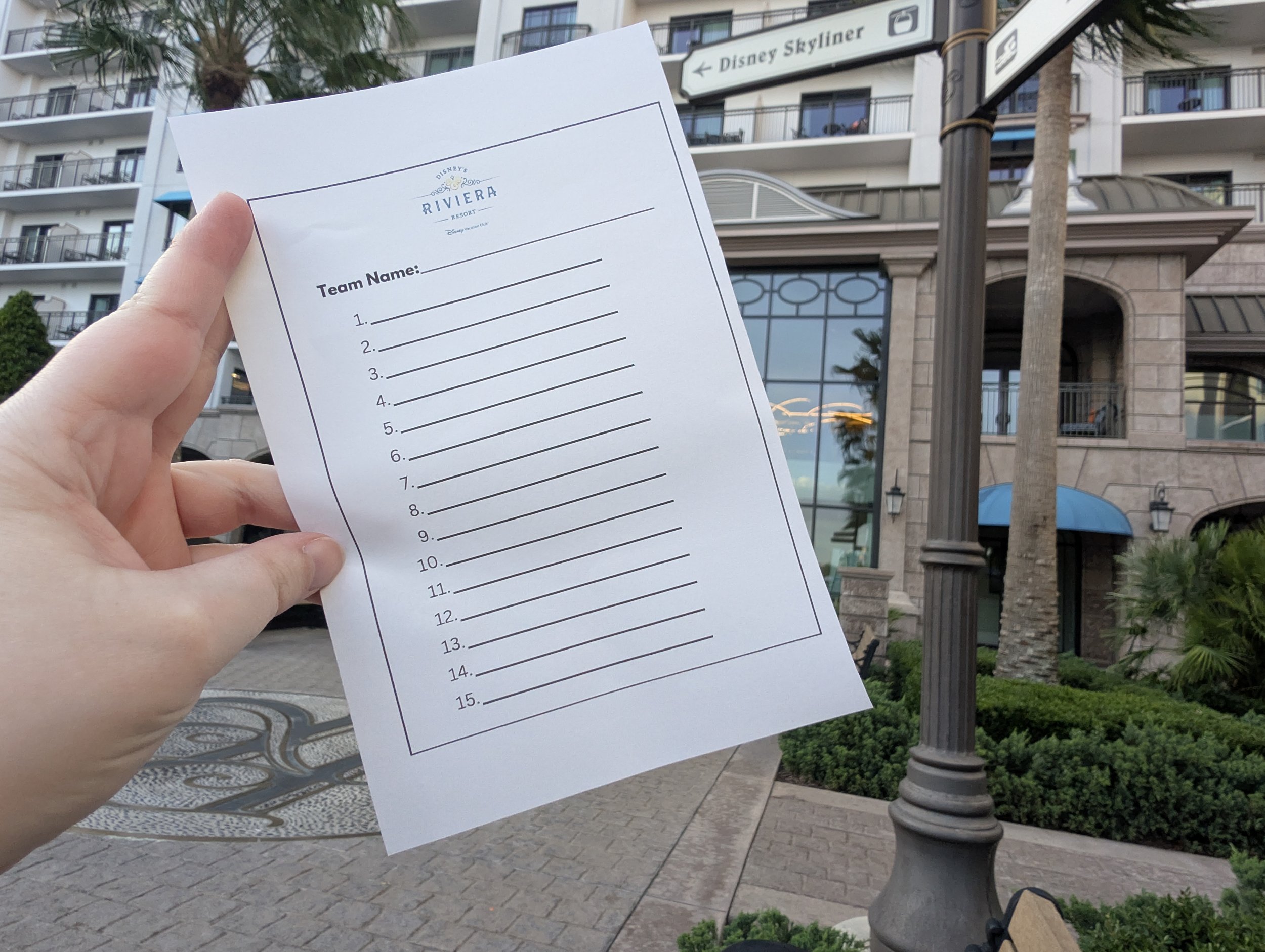 Disney's Riviera Resort Nighttime Trivia Activity
