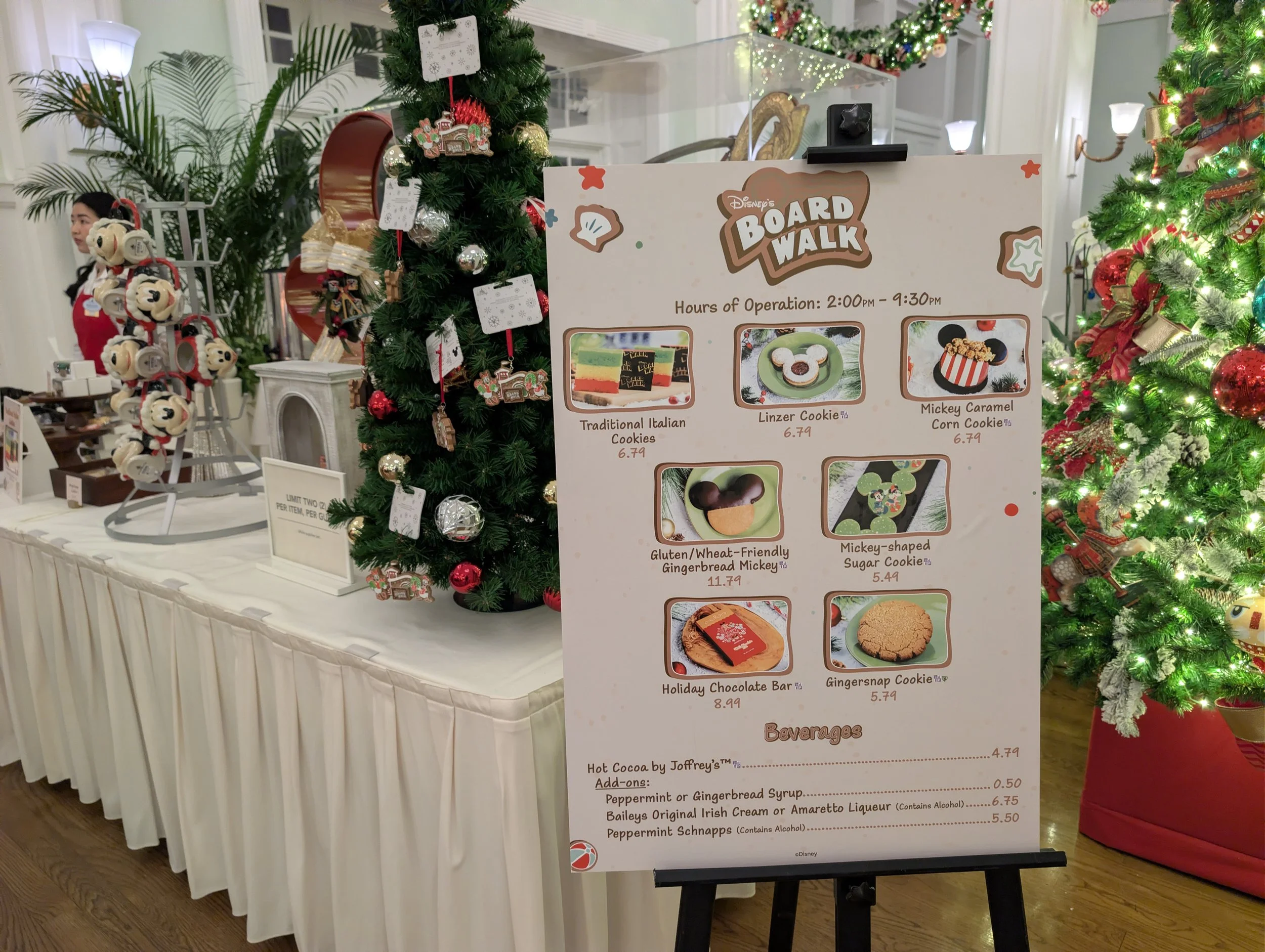 Disney's Boardwalk Inn Resort Gingerbread Deli Seasonal Holiday Christmas Display Treat Pop-Up Shop
