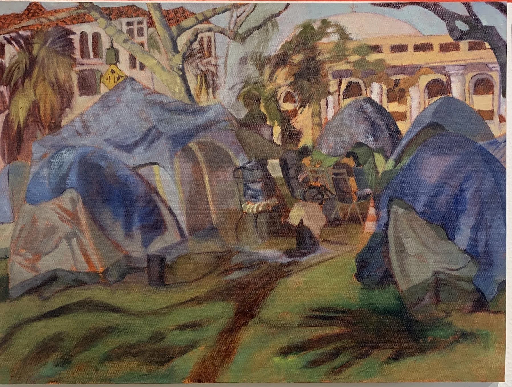 "Echo Park Lake Tent Camp" by Karen Pokraka