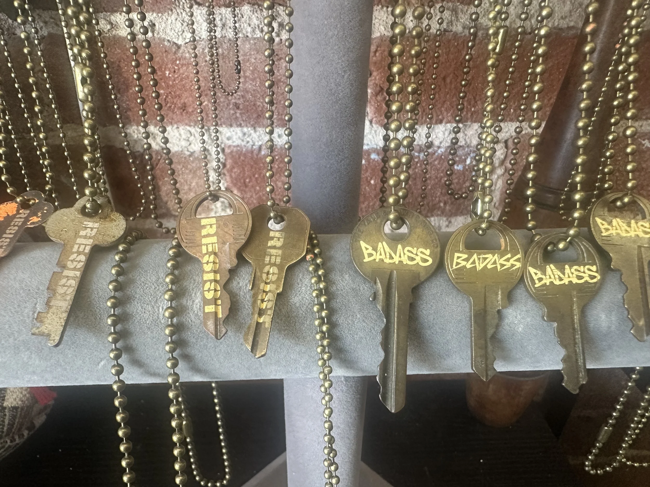 Monica Marks – Hand-Stamped Key Necklaces $30 each