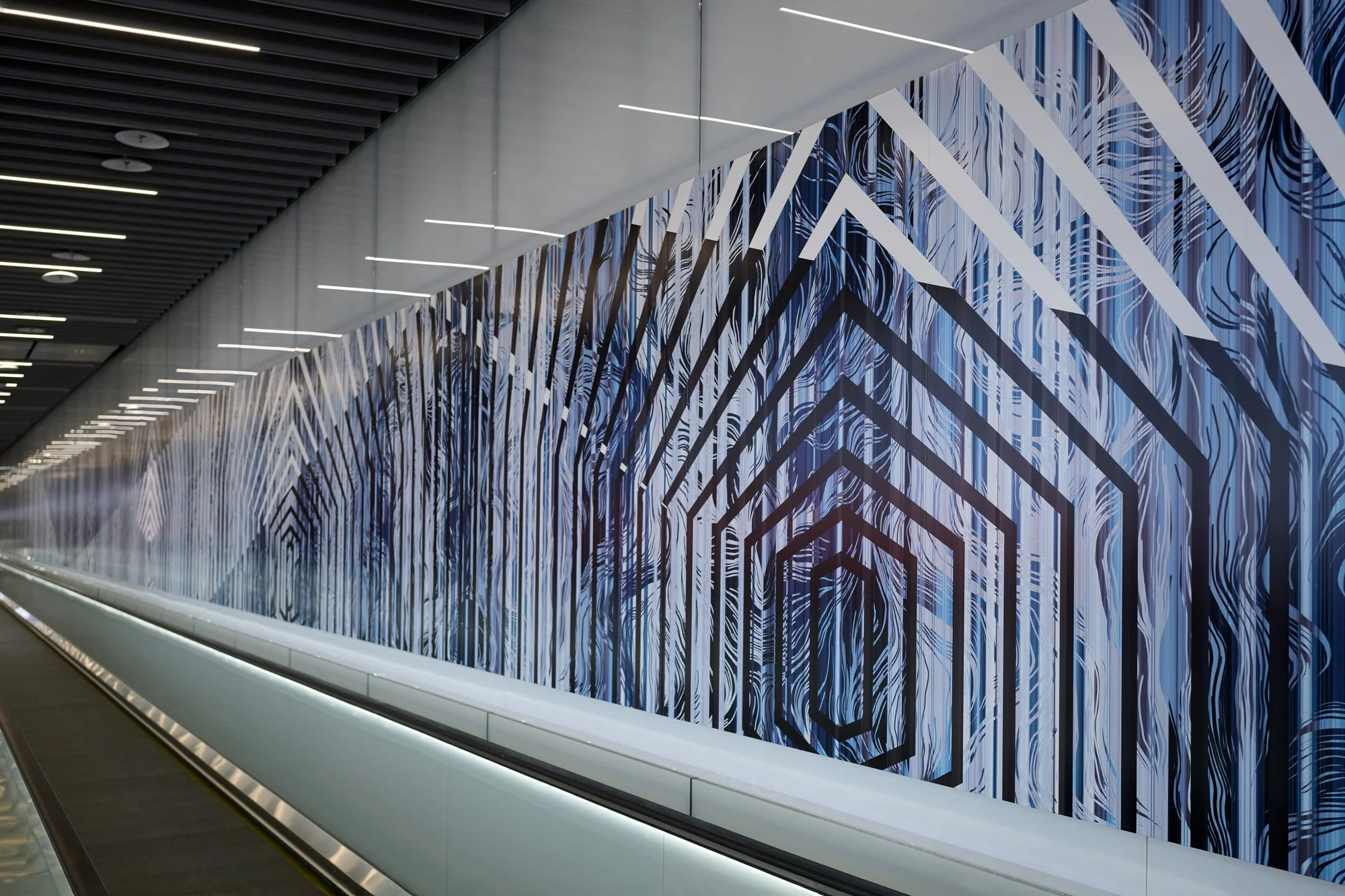 Shifting Shoreline - Installation at Taoyuan International Airport in Taiwan. Gate D12.  © YEN TING CHO Studio. Detail. Photo credit: Han Yueh Liang