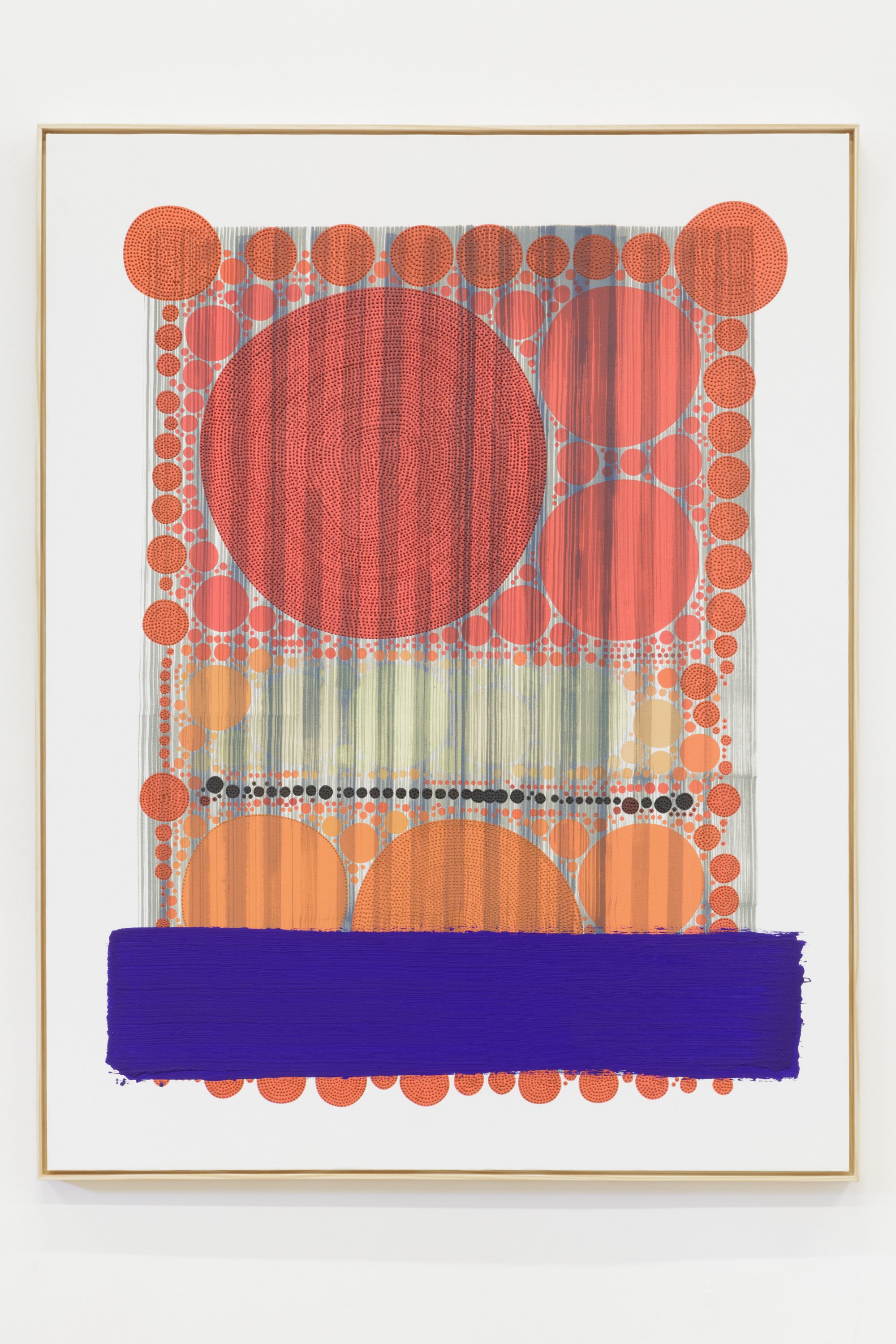 David Elia “ PTEROCARPUS SANTALINUS” Ultrachrome K3 inkjet, ceanotype, IKB pigment and acrylic canvas|  2026 |  100x 130 cm| SOLO Program Exhibition at TAL Tech Art Lab. Photo: Gabi Carrera