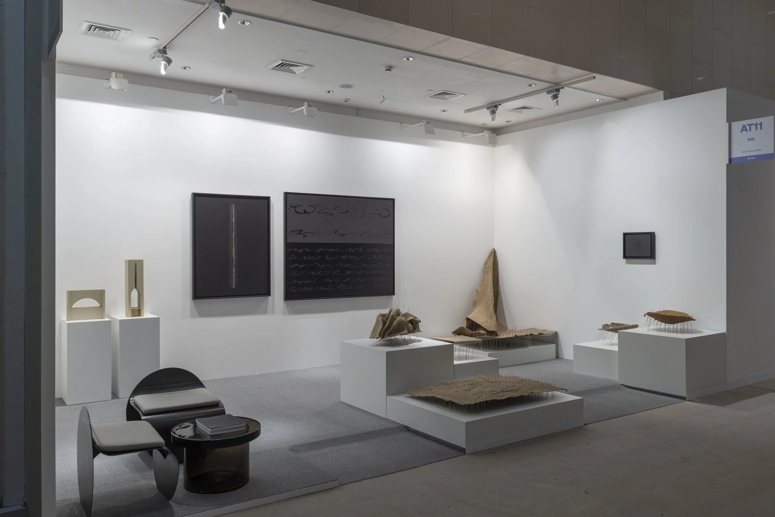  Abu Dhabi Art Fair, AWL Gallery shows a curatorial presentation, ‘Excavations of the Moment’, featuring Emirati artist Sara Alahbabi, Sharjah-based Syrian artist Talin Hazbar, and Catalan artist Enric Ansesa. Photo credit: Seeing Things Photography 
