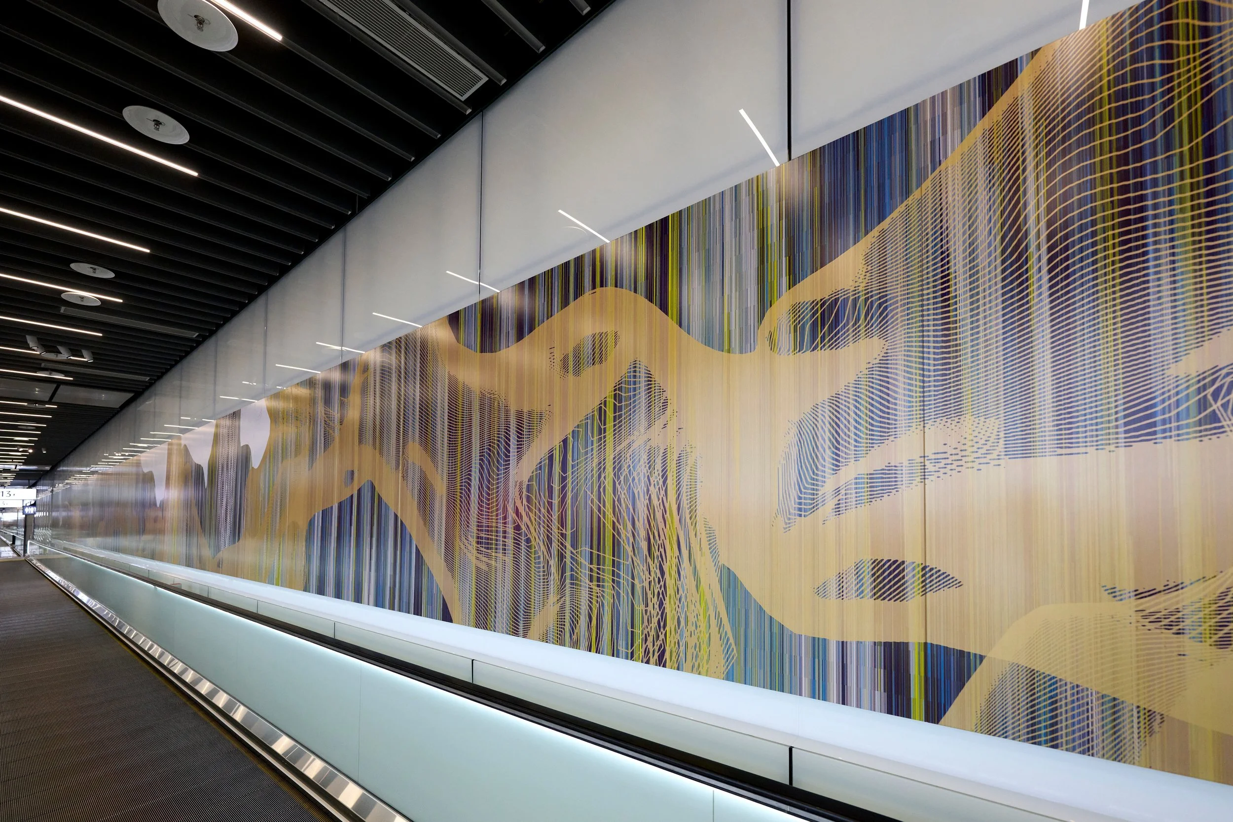 Mountain Melodies, Heavenly Light - using data visualization techniques to depict the rhythmic forms of Taiwan’s mountain ranges. 
© YEN TING CHO 