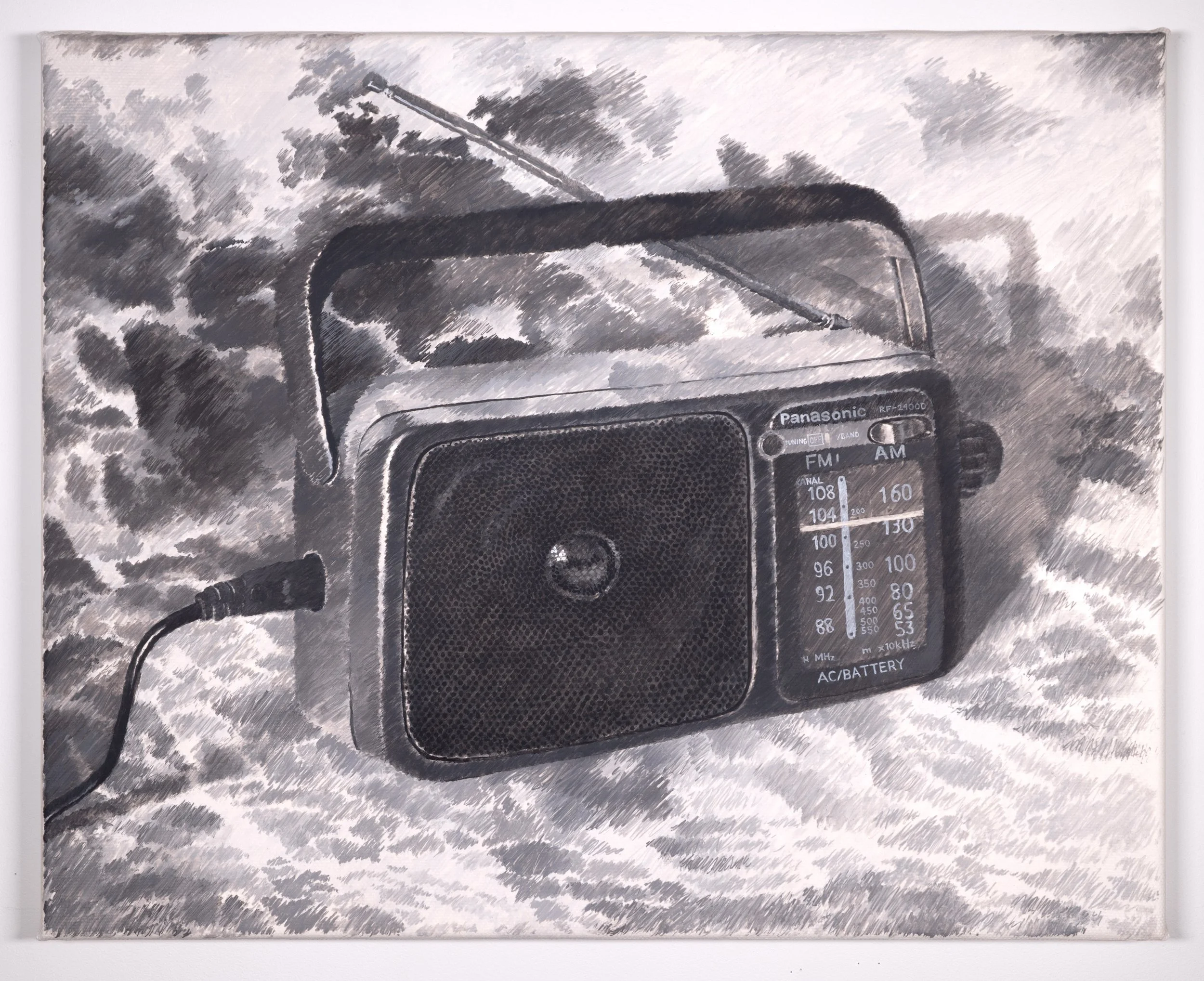   Tunes , 2025, oil on canvas, 16 x 19.5 inches (40 x 50 cm) 