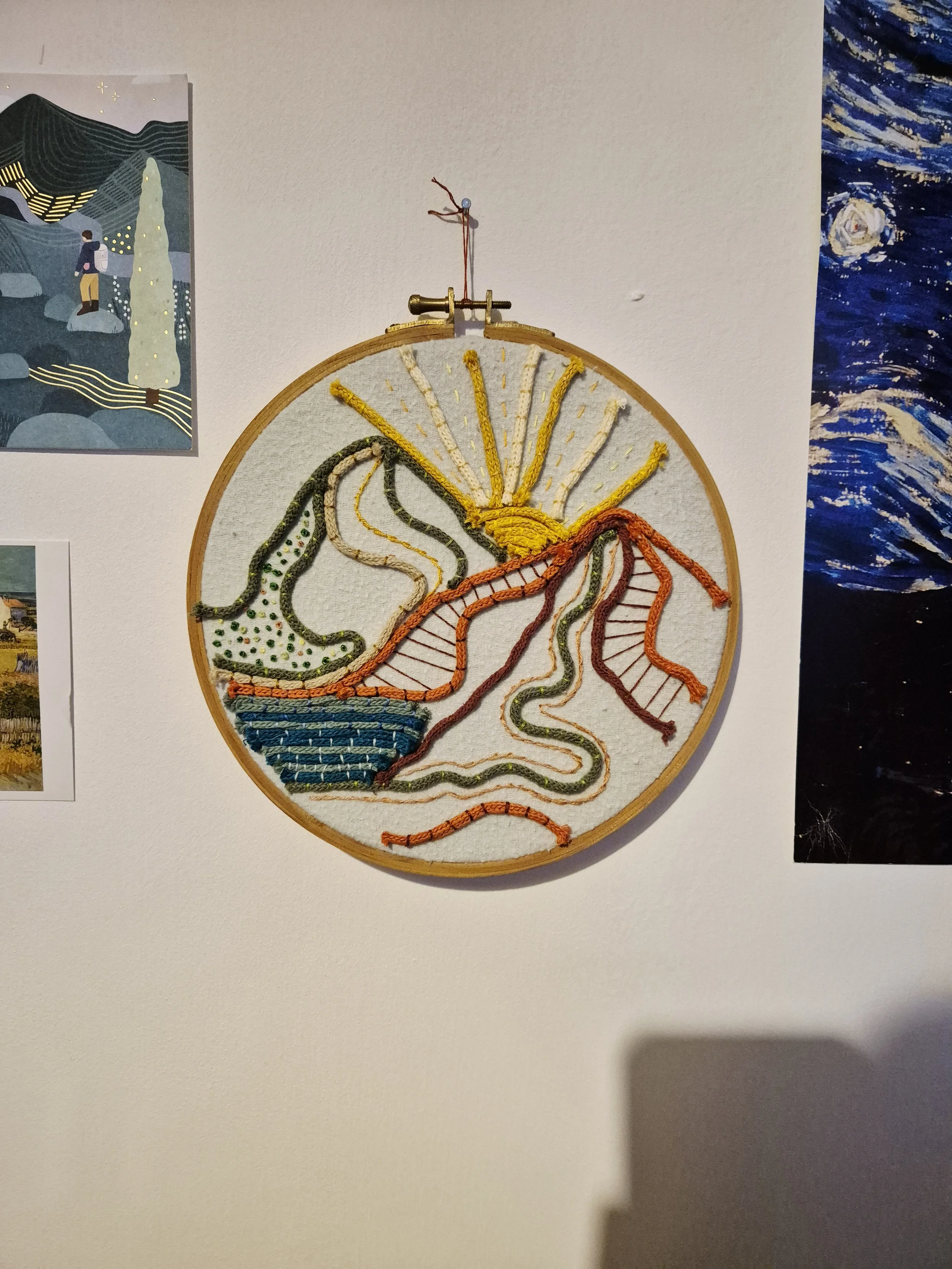 Mountain Scene - Yarn Hoop