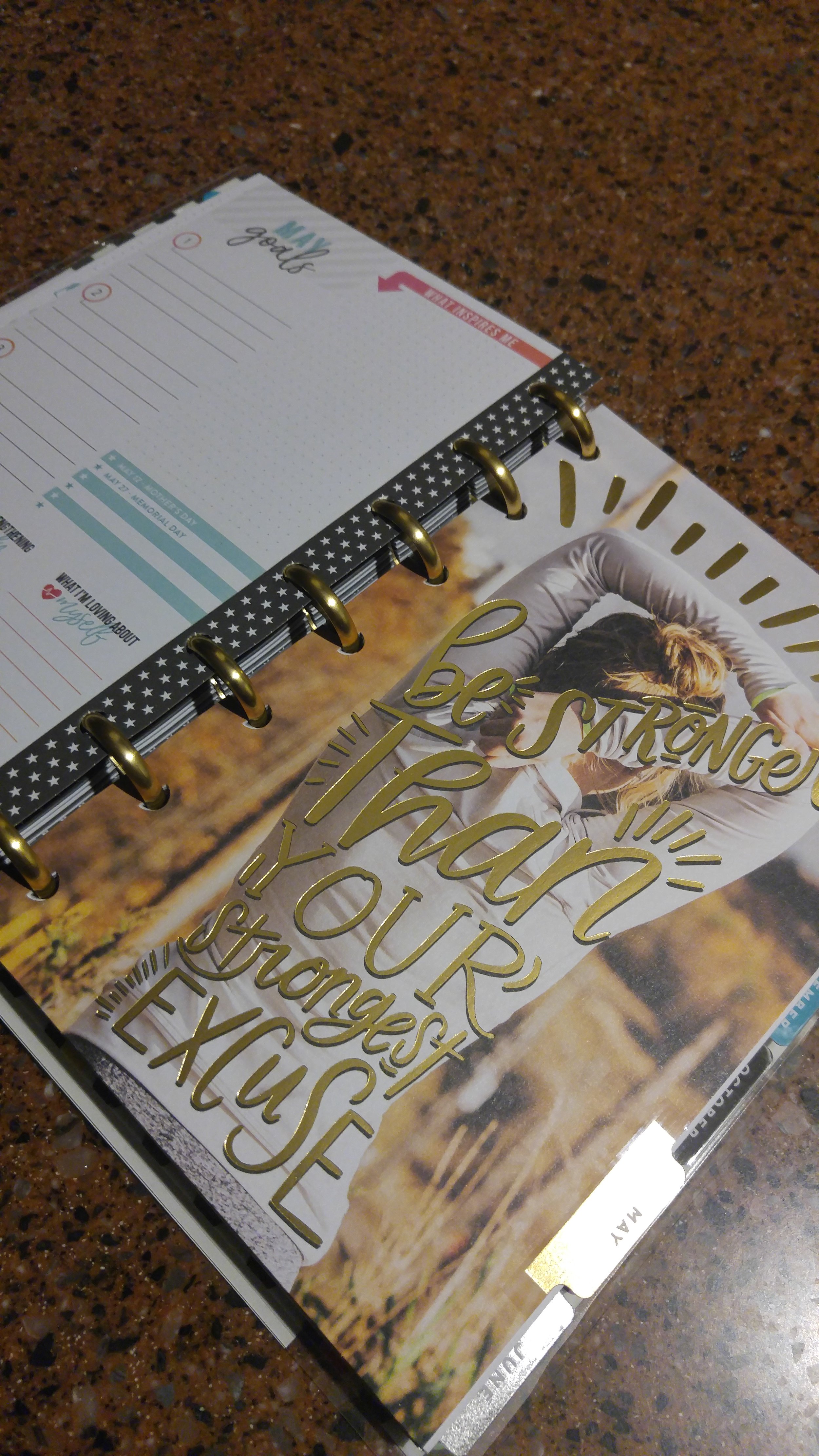 Once I decided to get my shit together, I wrote in this journal that my friend Katie gave me. I tracked my exercise, my food intake, my ideas for the book, etc.