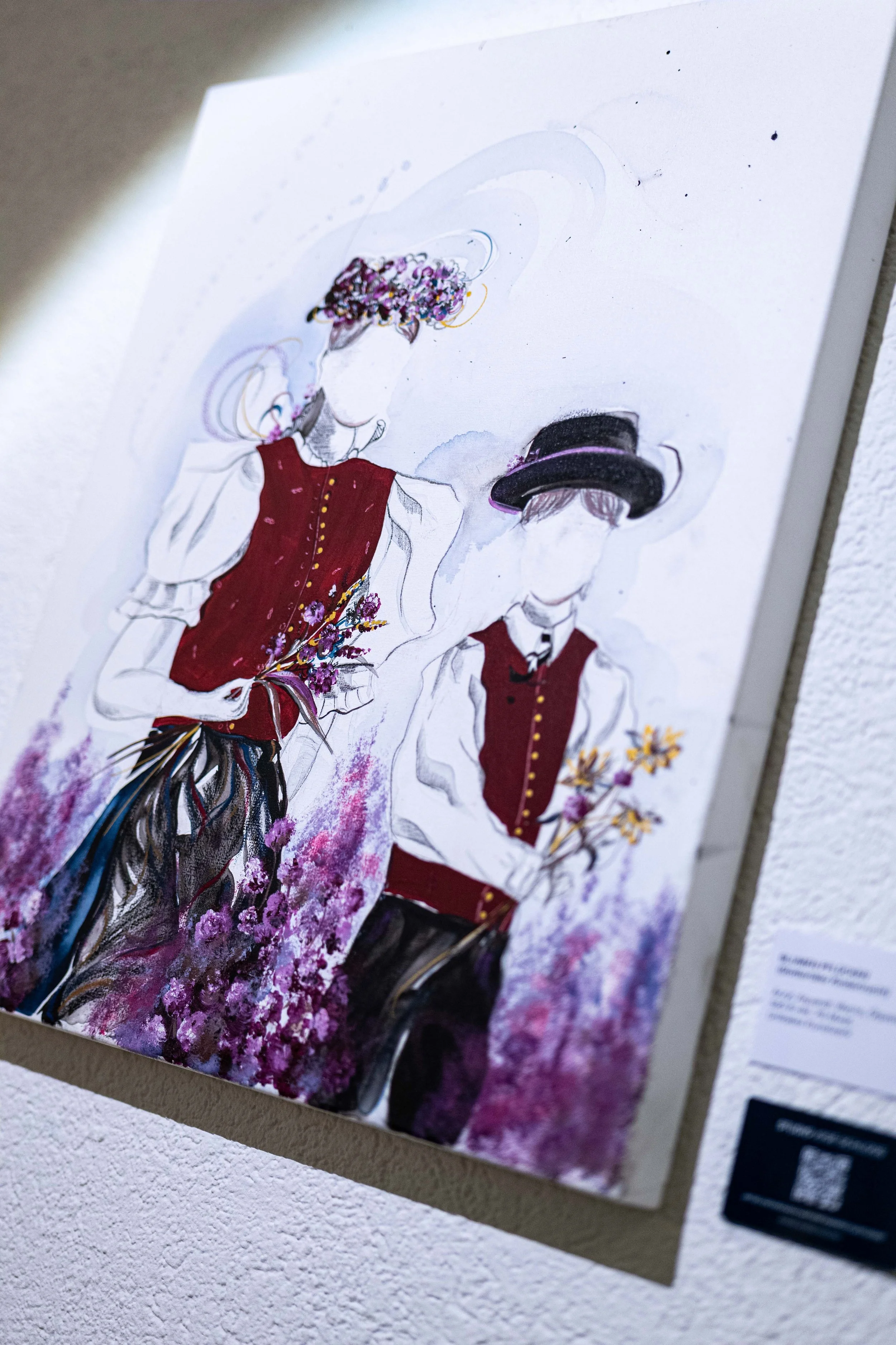 Kunstwerk: Blumen pflücken Glottertäler Trachtenkinder