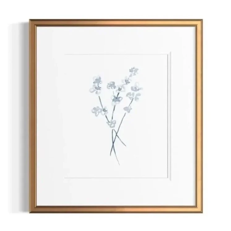 Blue Wild Flower Bouquet Watercolor Art Print
