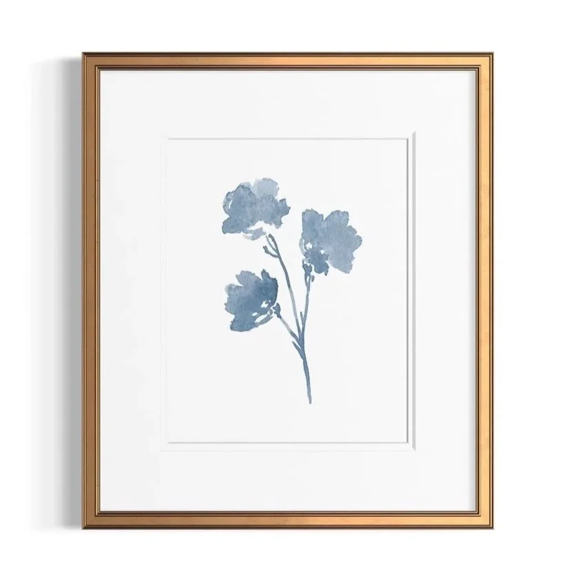 Blue Poppy Flowers Watercolor Art Print