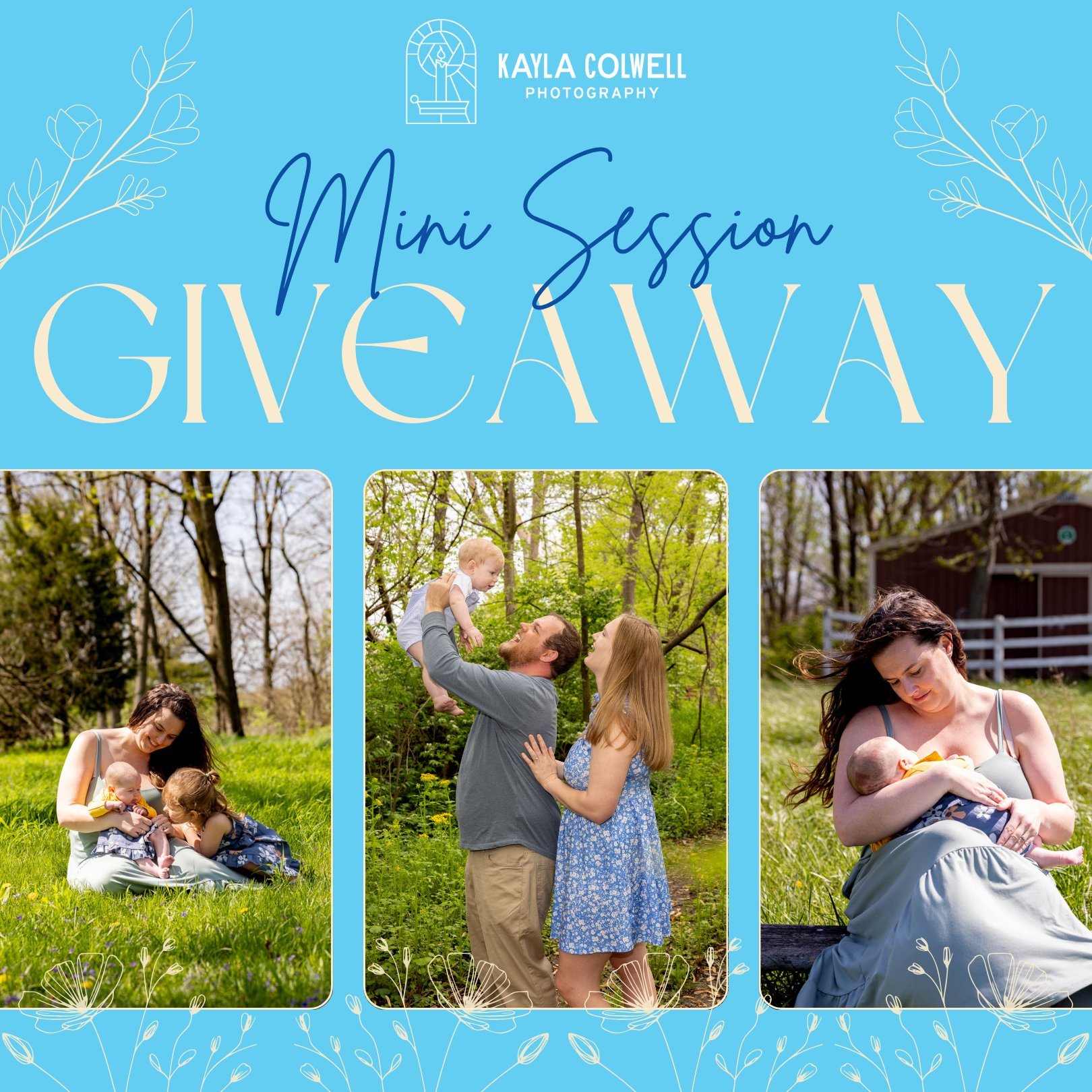 β¨Mini Session Giveaway β¨
It’s time for a wildflower mini giveaway! One lucky winner will get a free mini session at Marine Meadows.
How to Enter (must do all three):
1) Like the post
2) Follow Kayla Colwell Photo
3) Share the post to your s