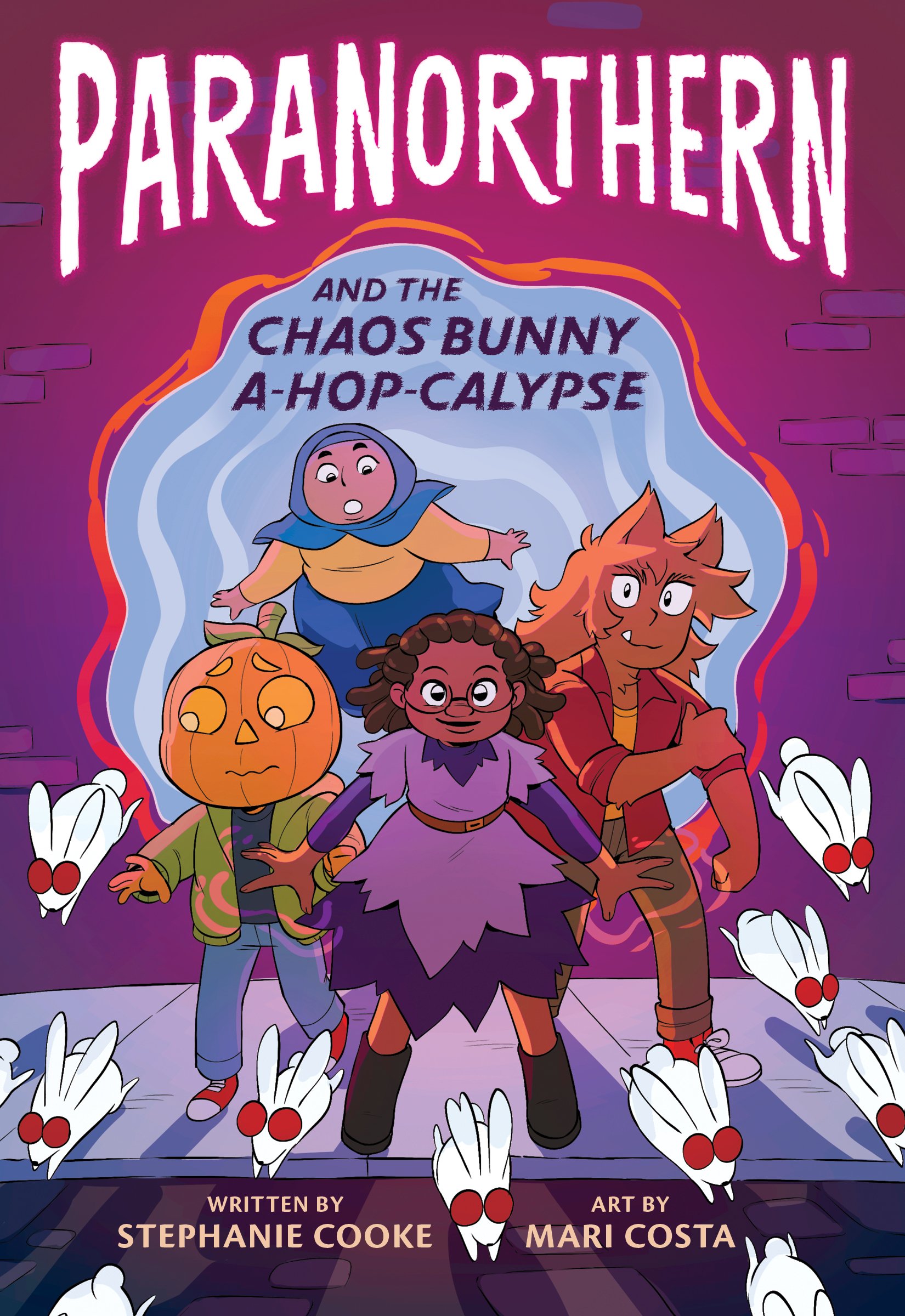 Book cover for ParaNorthern and the Chaos Bunny A-hop-calypse by Stephanie Cooke and Mari Costa.