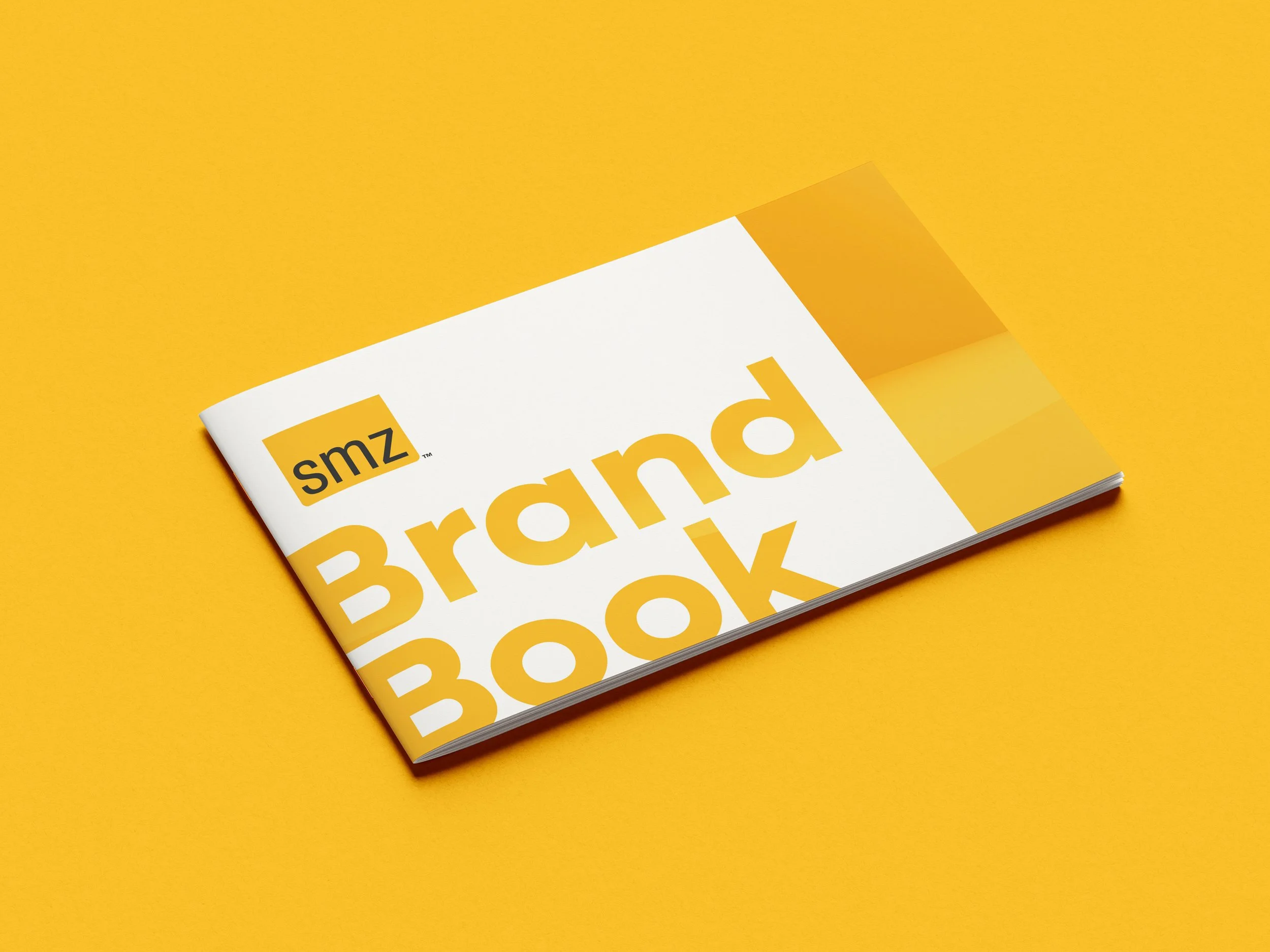 The SMZ Advertising printed brand book.